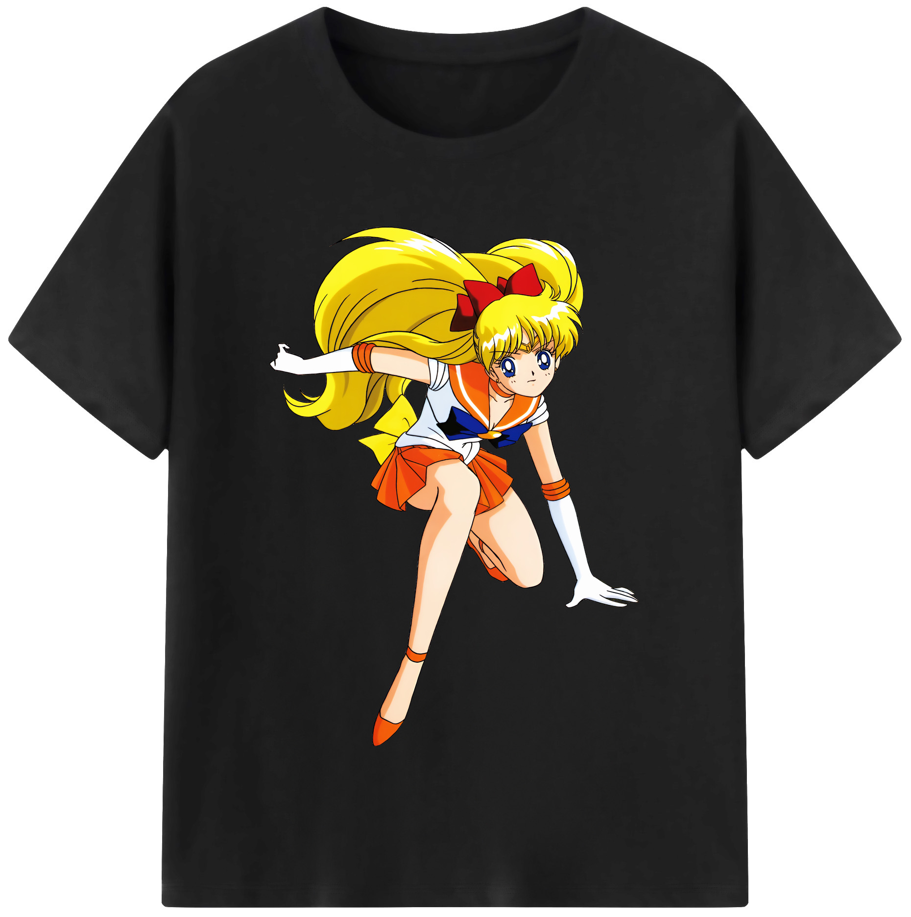 （画像用） 美少女戦士セーラームーン 愛野 美奈子 あいの みなこ Sailor Moon Aino Minako レディースカジュアルプリントTシャツ（綿100％）