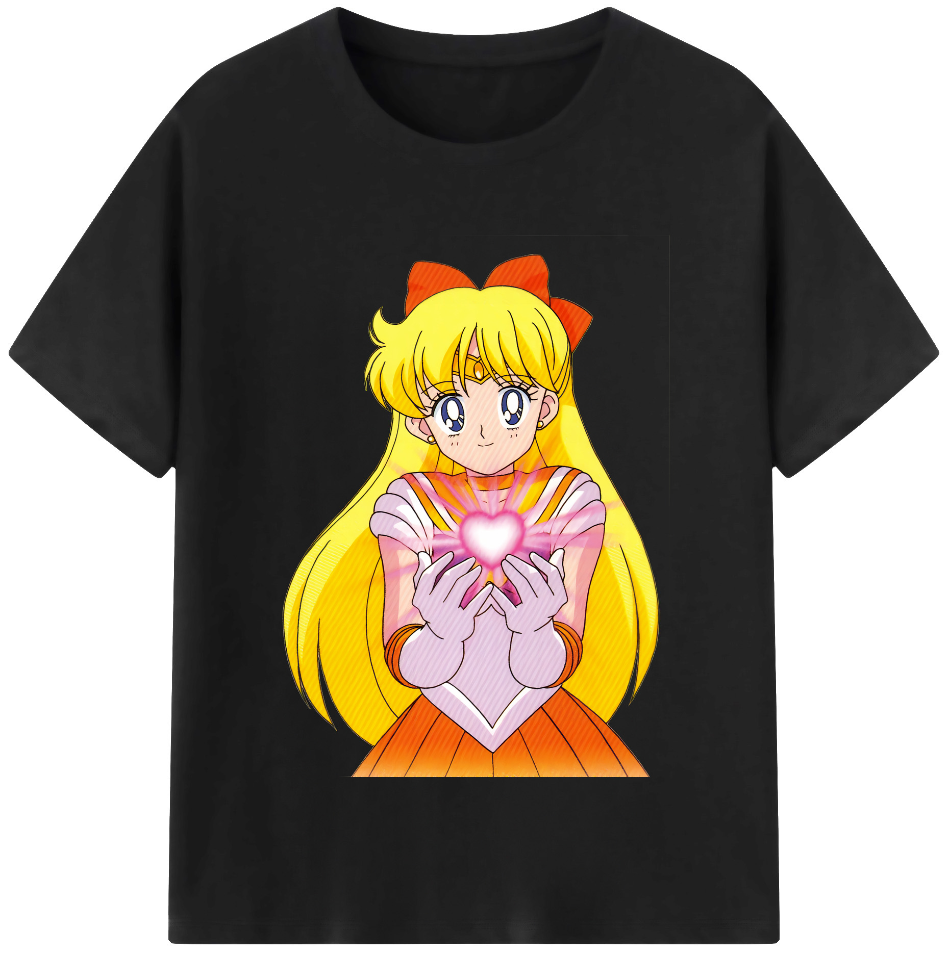 （画像用） 美少女戦士セーラームーン 愛野 美奈子 あいの みなこ Sailor Moon Aino Minako レディースカジュアルプリントTシャツ（綿100％）