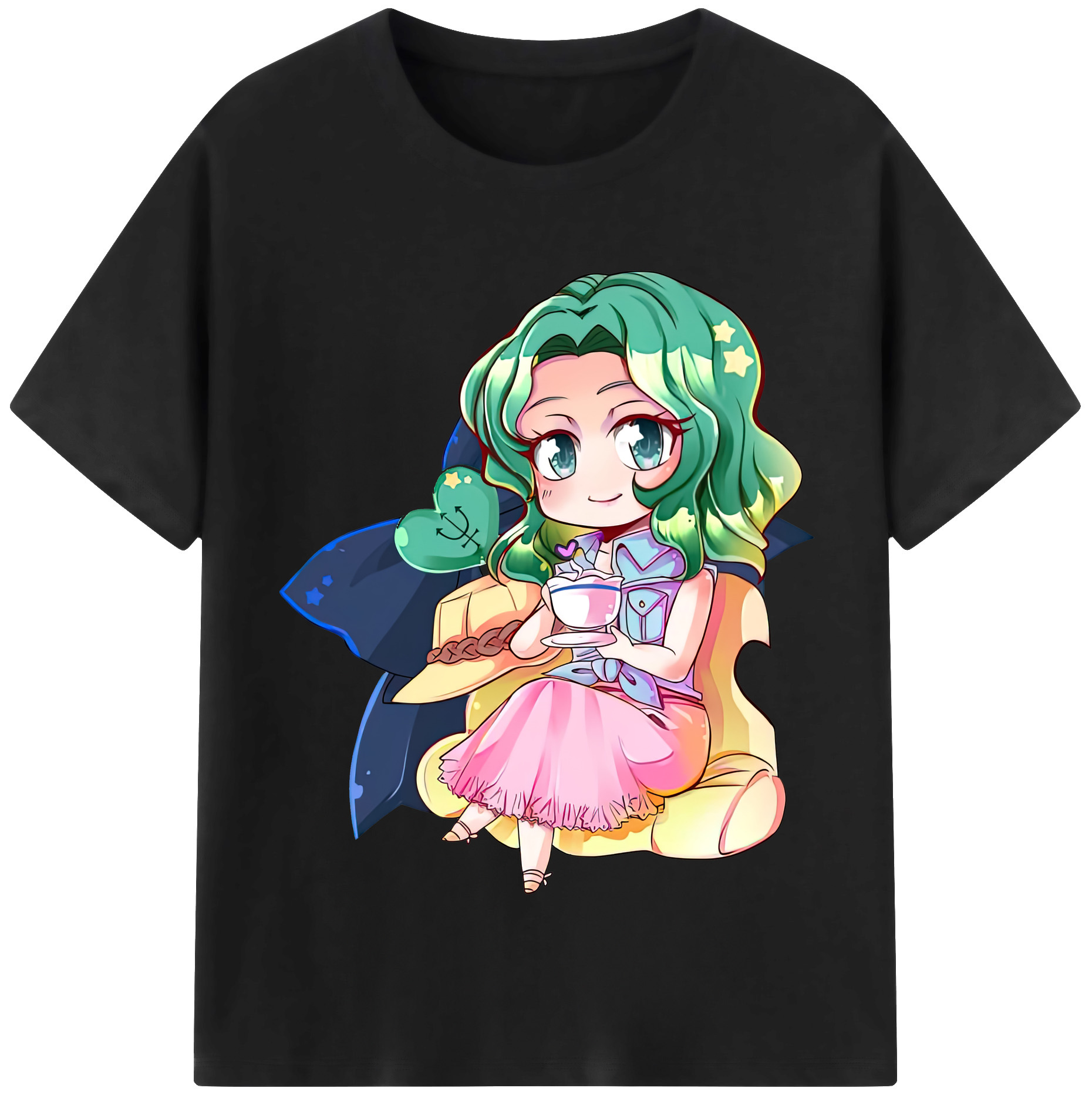（画像用） 美少女戦士セーラームーン 海王 みちる（かいおう みちる） Sailor Moon Kaiou Michiru レディースカジュアルプリントTシャツ（綿100％）