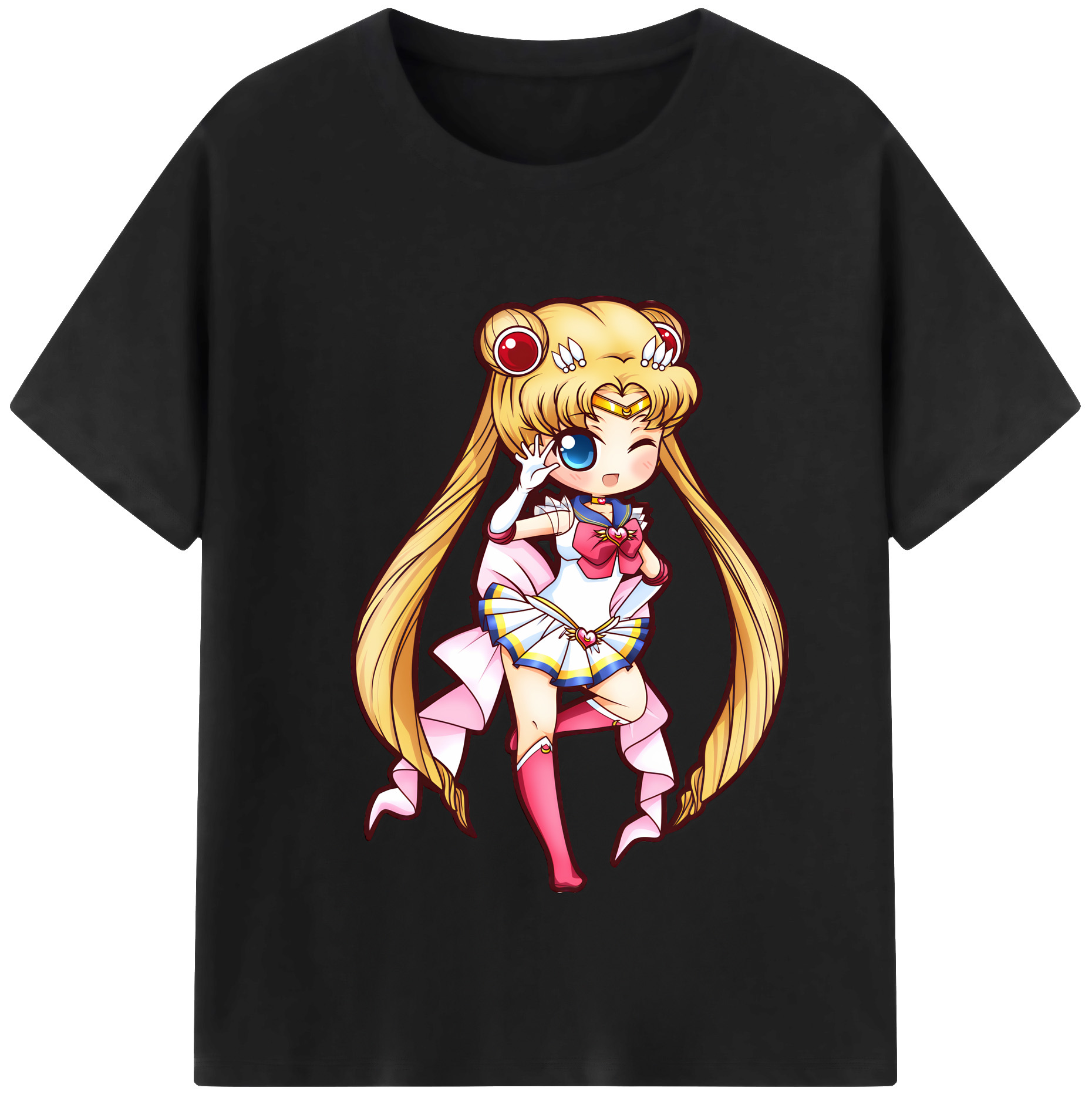 （画像用） 美少女戦士セーラームーン 月野 うさぎ つきの うさぎ Sailor Moon Tsukino Usagi レディースカジュアルプリントTシャツ（綿100％）