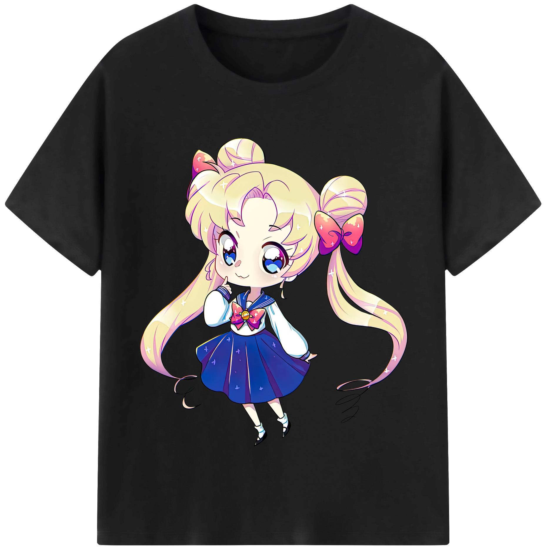 （画像用） 美少女戦士セーラームーン 月野 うさぎ つきの うさぎ Sailor Moon Tsukino Usagi レディースカジュアルプリントTシャツ（綿100％）