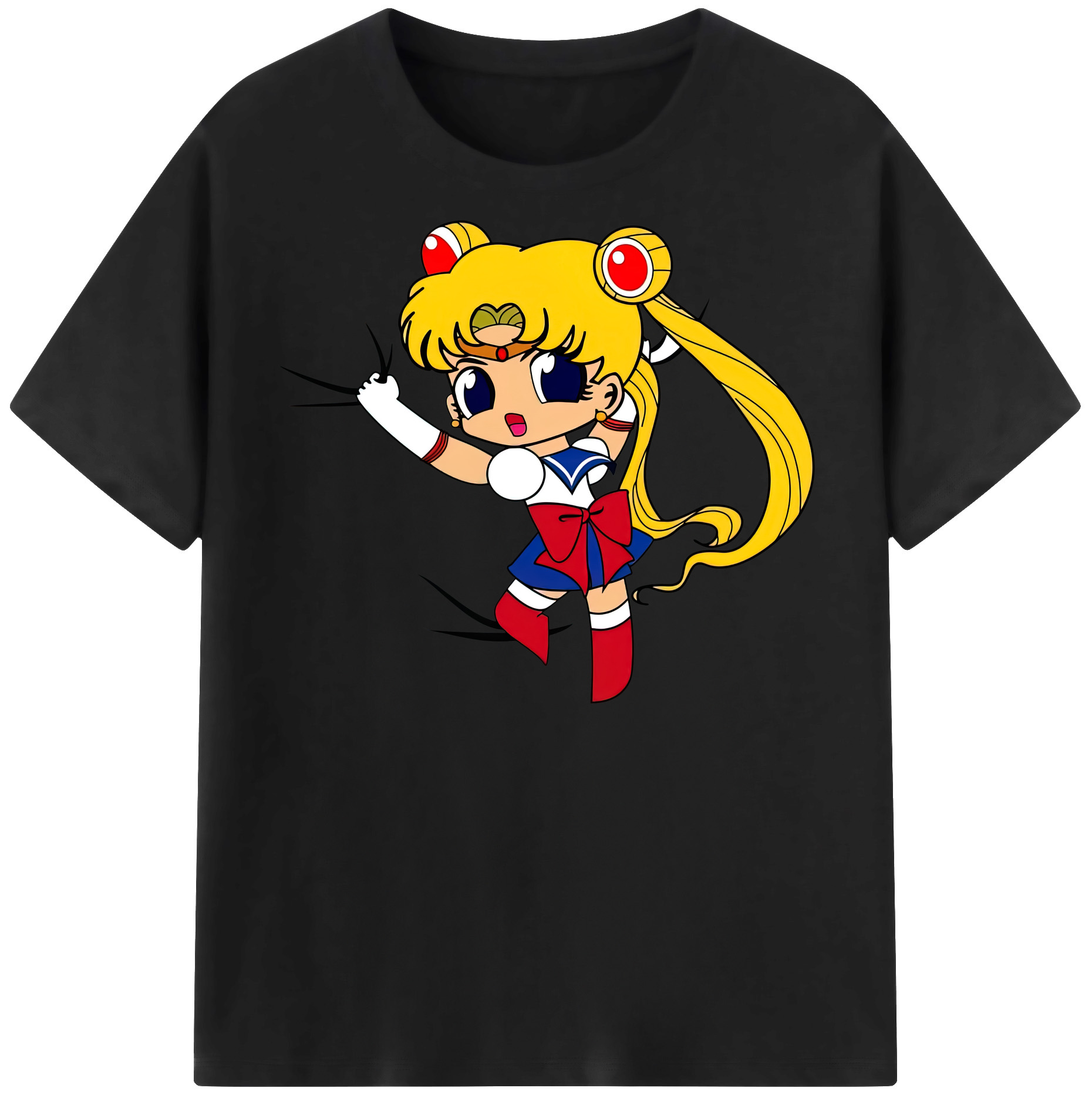 （画像用） 美少女戦士セーラームーン 月野 うさぎ つきの うさぎ Sailor Moon Tsukino Usagi レディースカジュアルプリントTシャツ（綿100％）