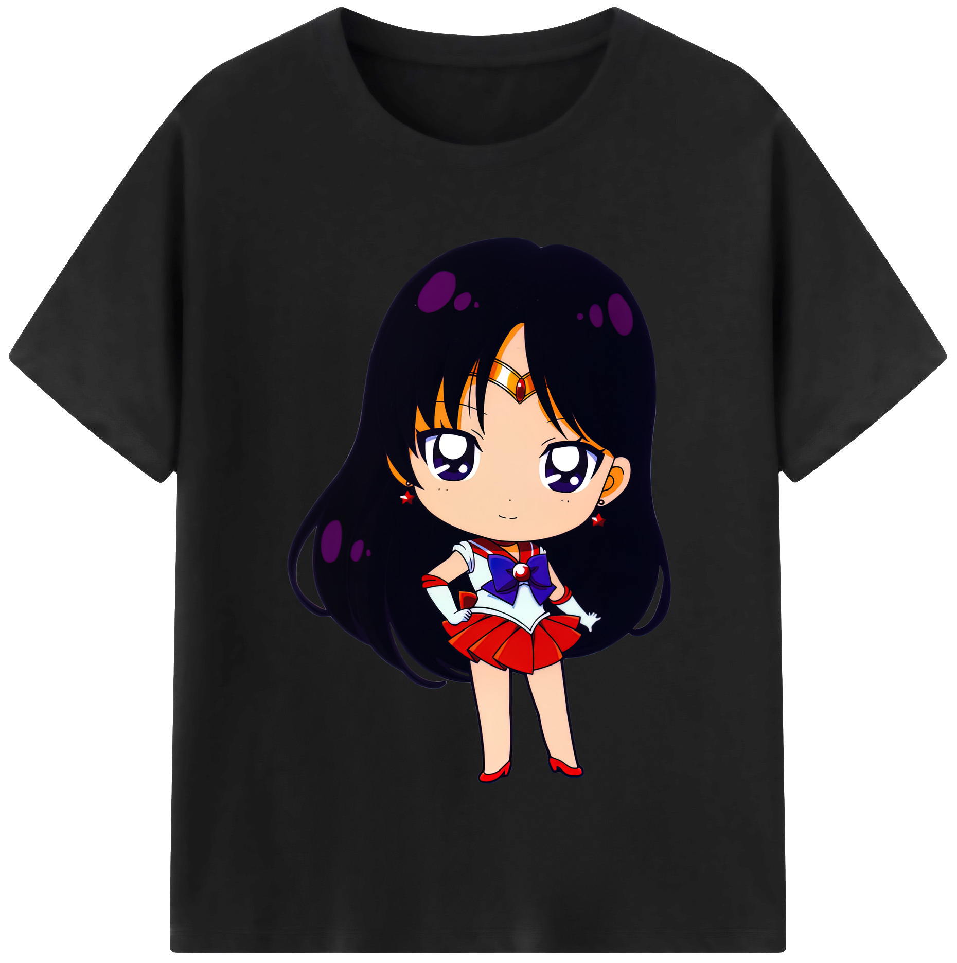 （画像用） 美少女戦士セーラームーン 火野レイ ひの レイ Sailor Moon Hino Rei （セーラーマーズ,Sailor Mars） レディースカジュアルプリントTシャツ（綿100％）
