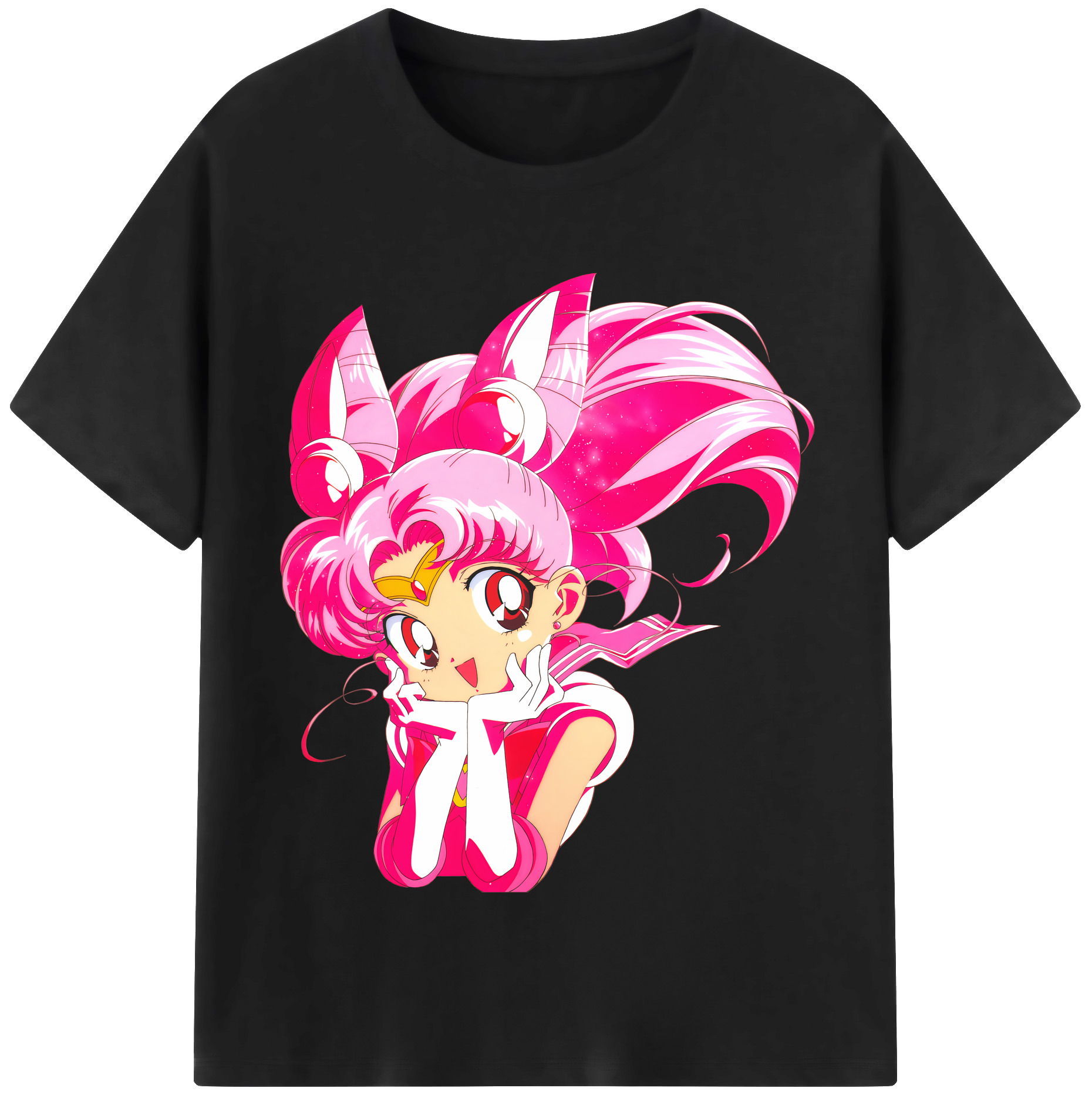 （画像用） 美少女戦士セーラームーン ちびうさ Sailor Moon Chibiusa Tsukino Usagi Small Lady Serenity レディースカジュアルプリントTシャツ（綿100％）