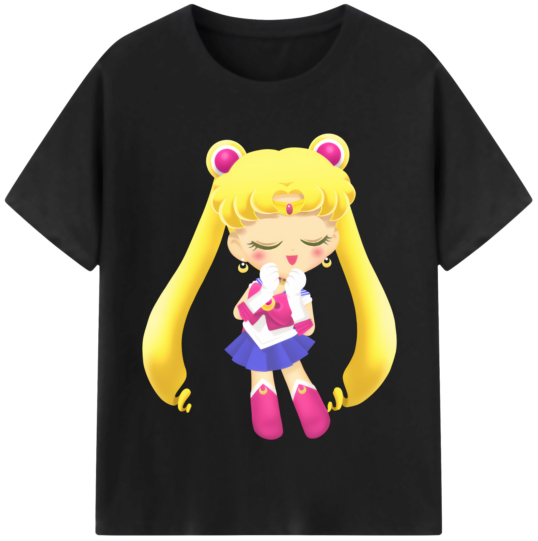 （画像用） 美少女戦士セーラームーン 月野 うさぎ つきの うさぎ Sailor Moon Tsukino Usagi レディースカジュアルプリントTシャツ（綿100％）