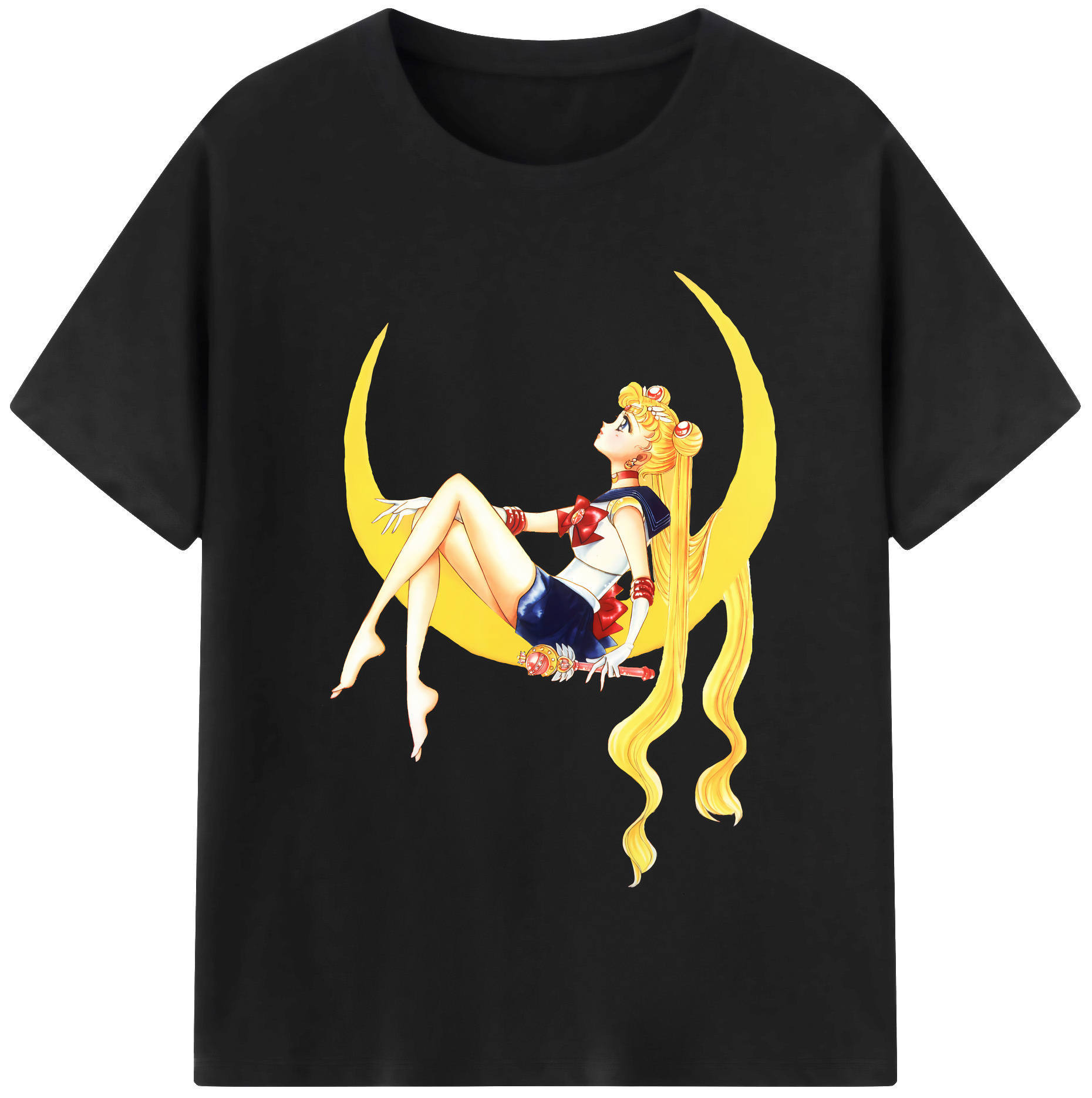 （画像用） 美少女戦士セーラームーン 月野 うさぎ つきの うさぎ Sailor Moon Tsukino Usagi レディースカジュアルプリントTシャツ（綿100％）