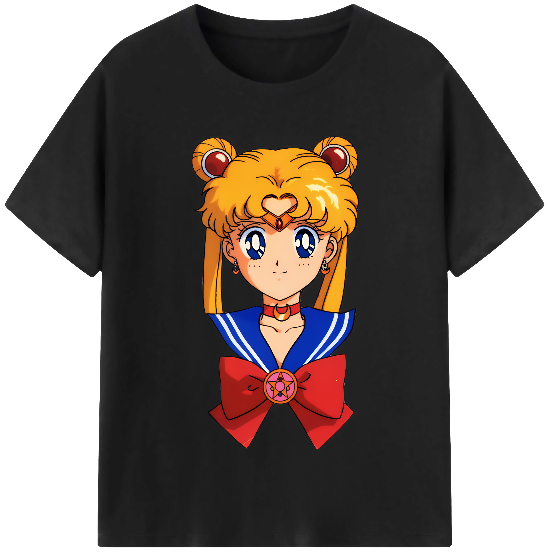 （画像用） 美少女戦士セーラームーン 月野 うさぎ つきの うさぎ Sailor Moon Tsukino Usagi レディースカジュアルプリントTシャツ（綿100％）