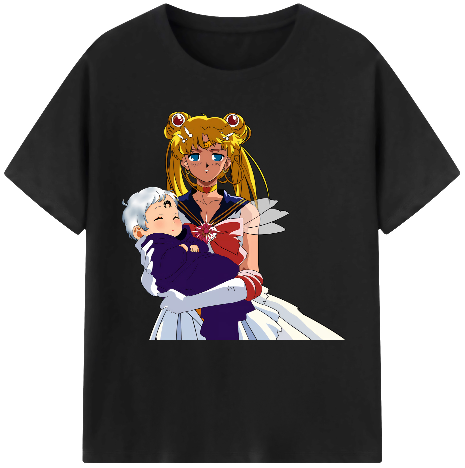 （画像用） 美少女戦士セーラームーン 月野 うさぎ つきの うさぎ Sailor Moon Tsukino Usagi レディースカジュアルプリントTシャツ（綿100％）