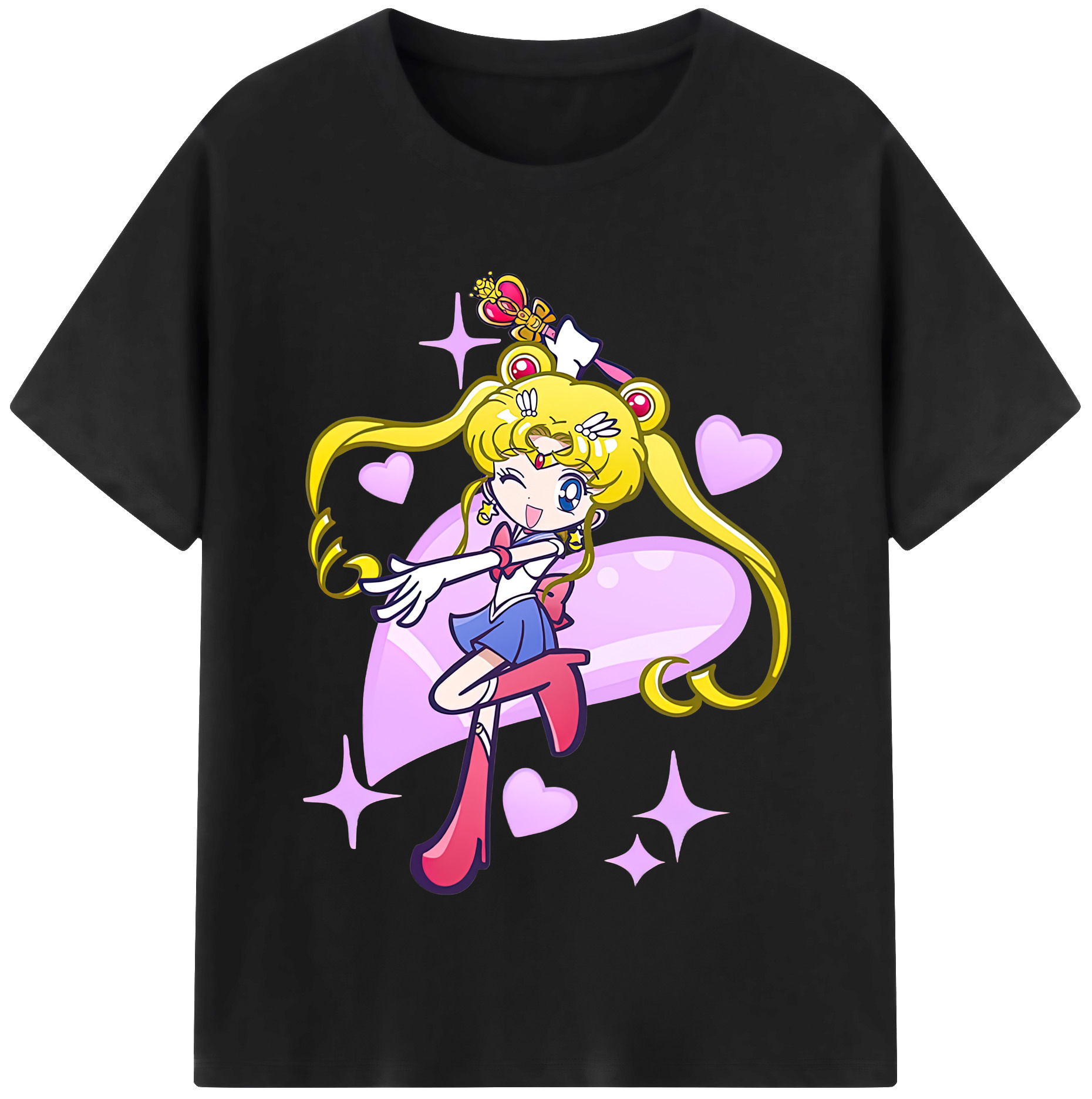 （画像用） 美少女戦士セーラームーン 月野 うさぎ つきの うさぎ Sailor Moon Tsukino Usagi レディースカジュアルプリントTシャツ（綿100％）