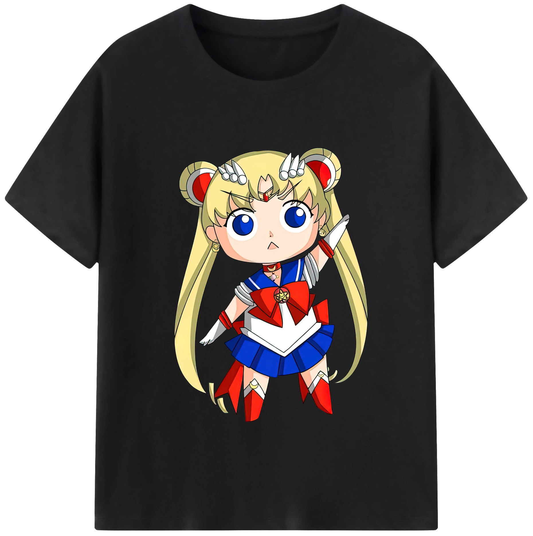 （画像用） 美少女戦士セーラームーン 月野 うさぎ つきの うさぎ Sailor Moon Tsukino Usagi レディースカジュアルプリントTシャツ（綿100％）