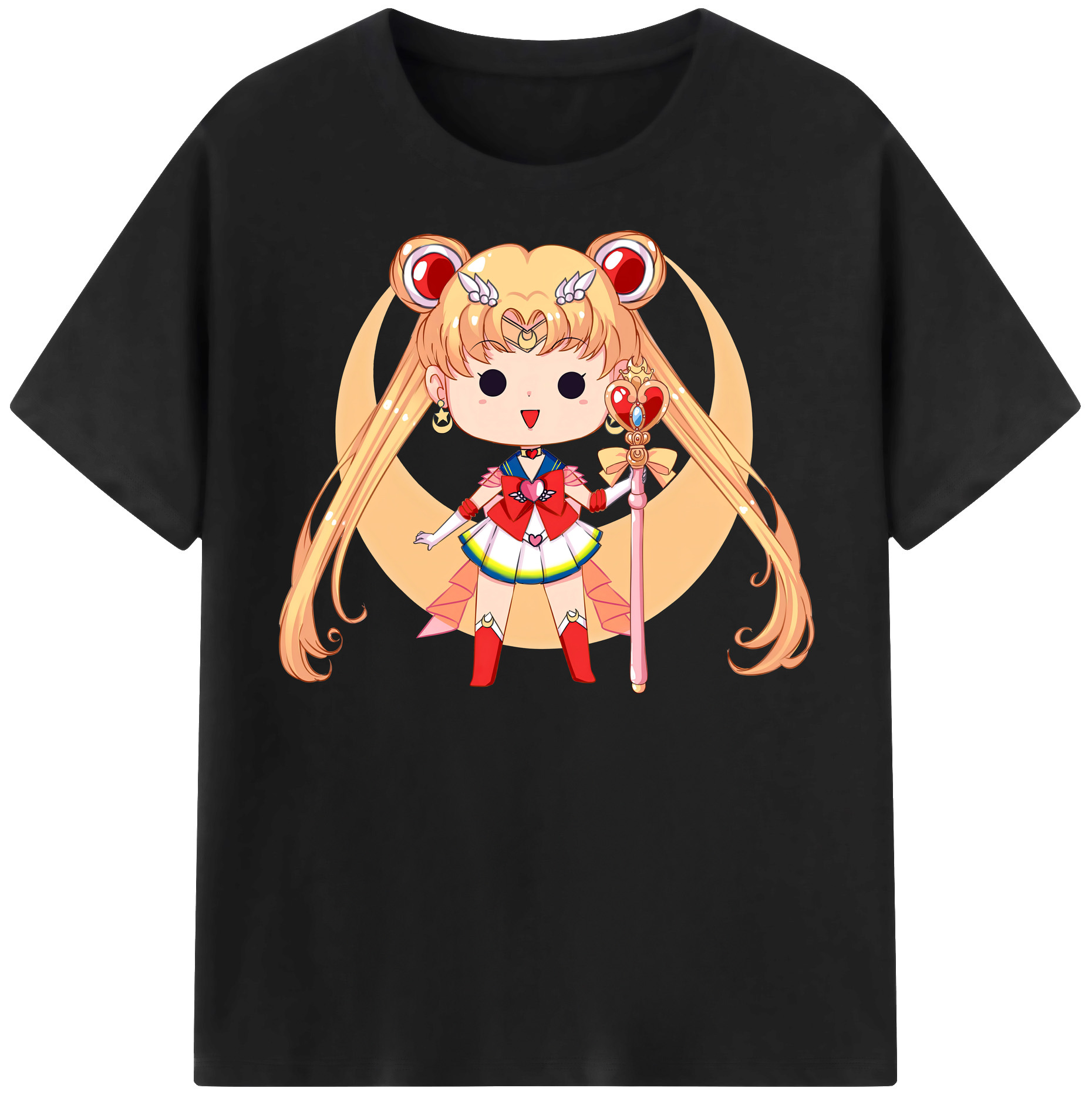 （画像用） 美少女戦士セーラームーン 月野 うさぎ つきの うさぎ Sailor Moon Tsukino Usagi レディースカジュアルプリントTシャツ（綿100％）