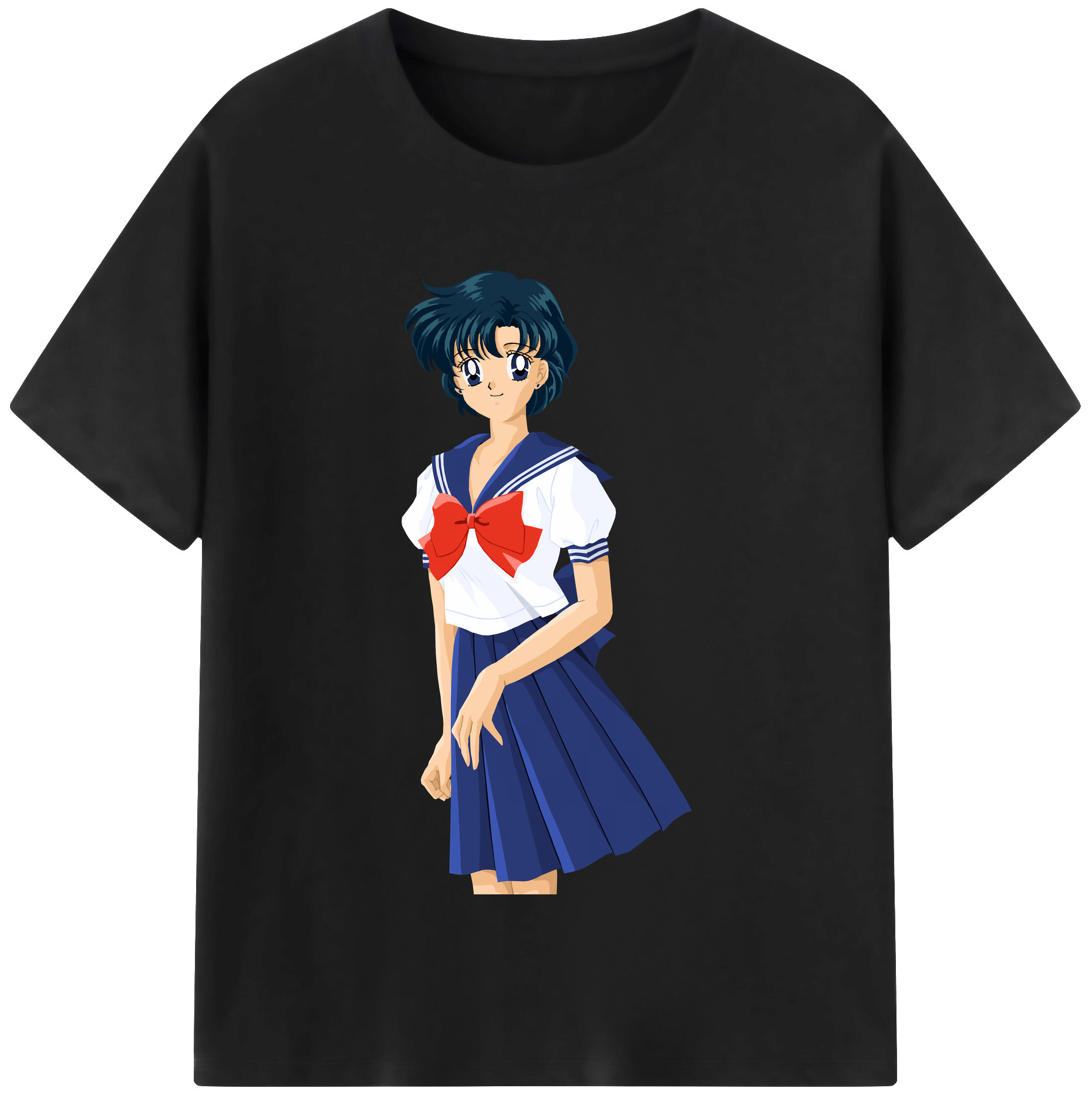 （画像用） 美少女戦士セーラームーン 水野 亜美 みずの あみ Sailor Moon Mizuno Ami レディースカジュアルプリントTシャツ（綿100％）