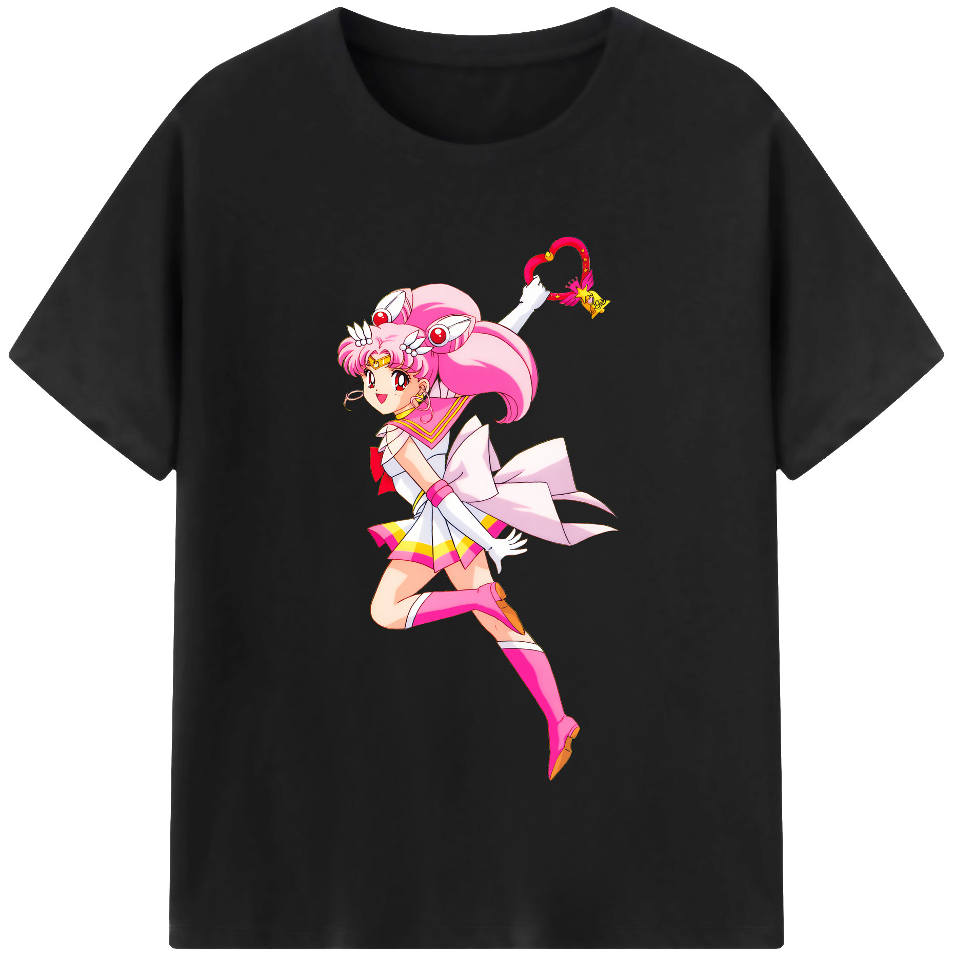 （画像用） 美少女戦士セーラームーン ちびうさ Sailor Moon Chibiusa Tsukino Usagi Small Lady Serenity レディースカジュアルプリントTシャツ（綿100％）