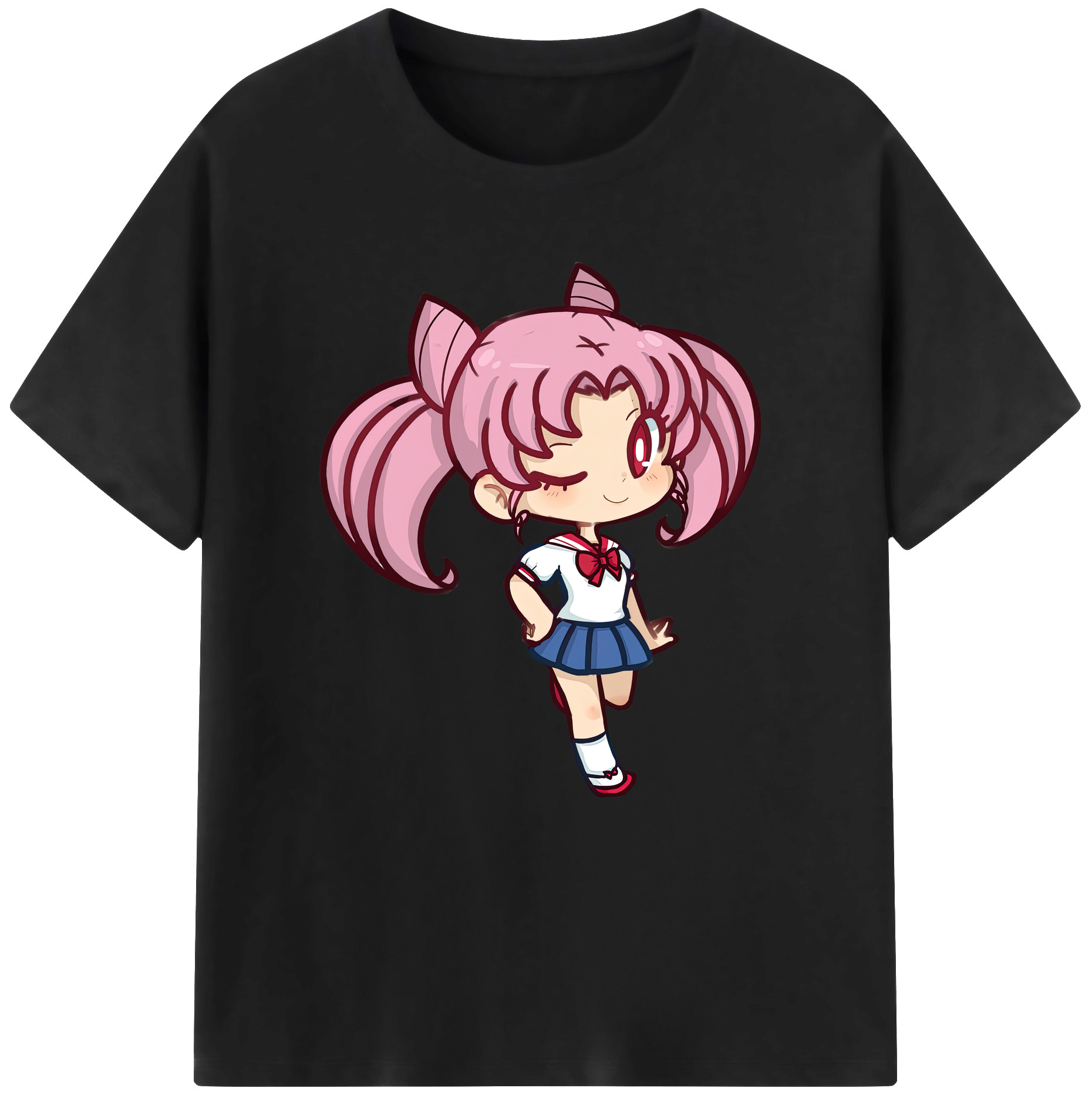 （画像用） 美少女戦士セーラームーン ちびうさ Sailor Moon Chibiusa Tsukino Usagi Small Lady Serenity レディースカジュアルプリントTシャツ（綿100％）