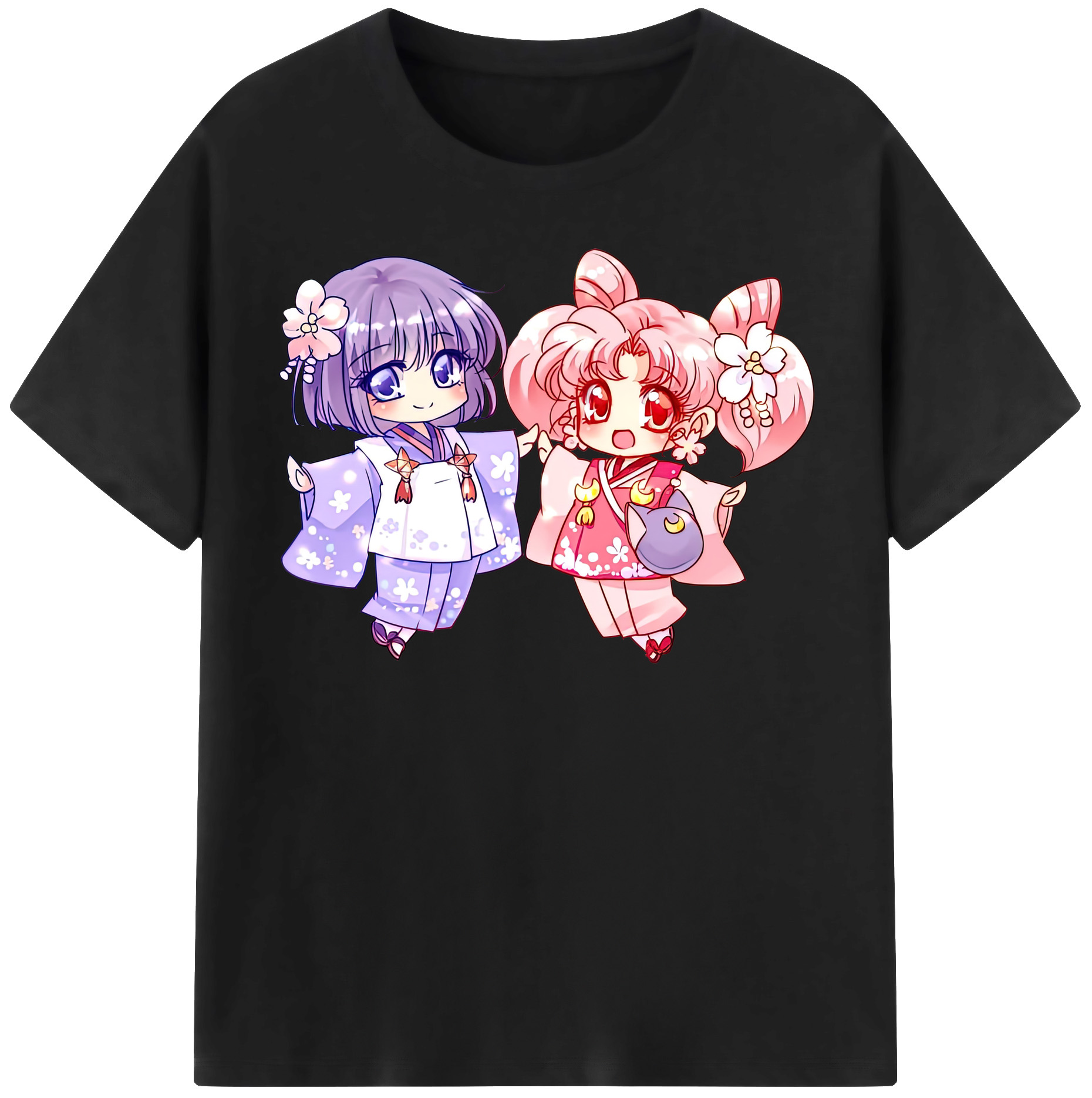 （画像用） 美少女戦士セーラームーン ちびうさ Sailor Moon Chibiusa Tsukino Usagi Small Lady Serenity レディースカジュアルプリントTシャツ（綿100％）
