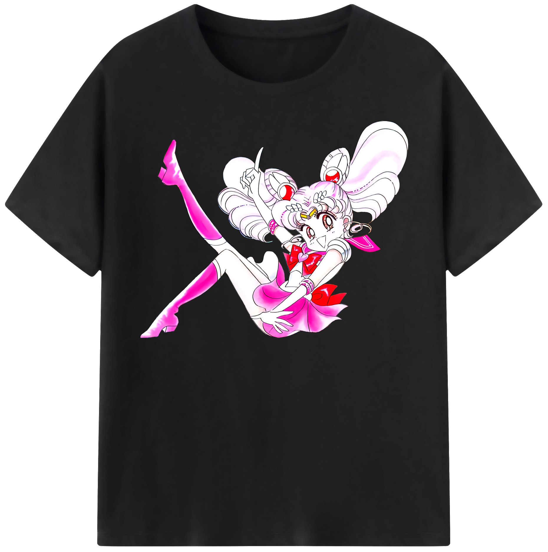 （画像用） 美少女戦士セーラームーン ちびうさ Sailor Moon Chibiusa Tsukino Usagi Small Lady Serenity レディースカジュアルプリントTシャツ（綿100％）