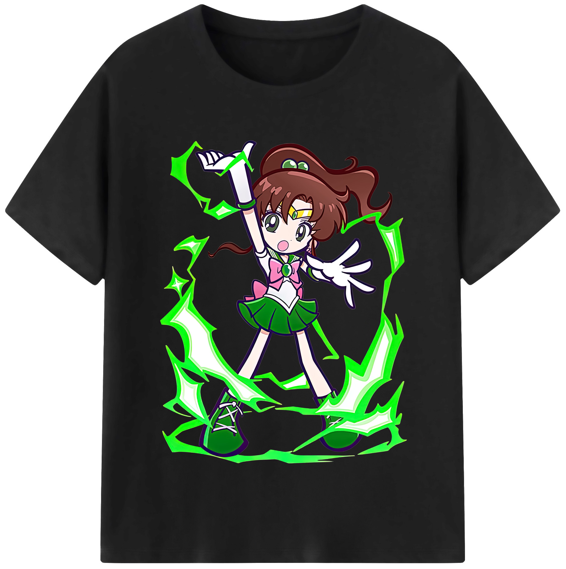 （画像用） 美少女戦士セーラームーン 木野 まこと きの まこと Sailor Moon Kino Makoto （セーラージュピター；Sailor Jupiter） レディースカジュアルプリントTシャツ（綿100％）