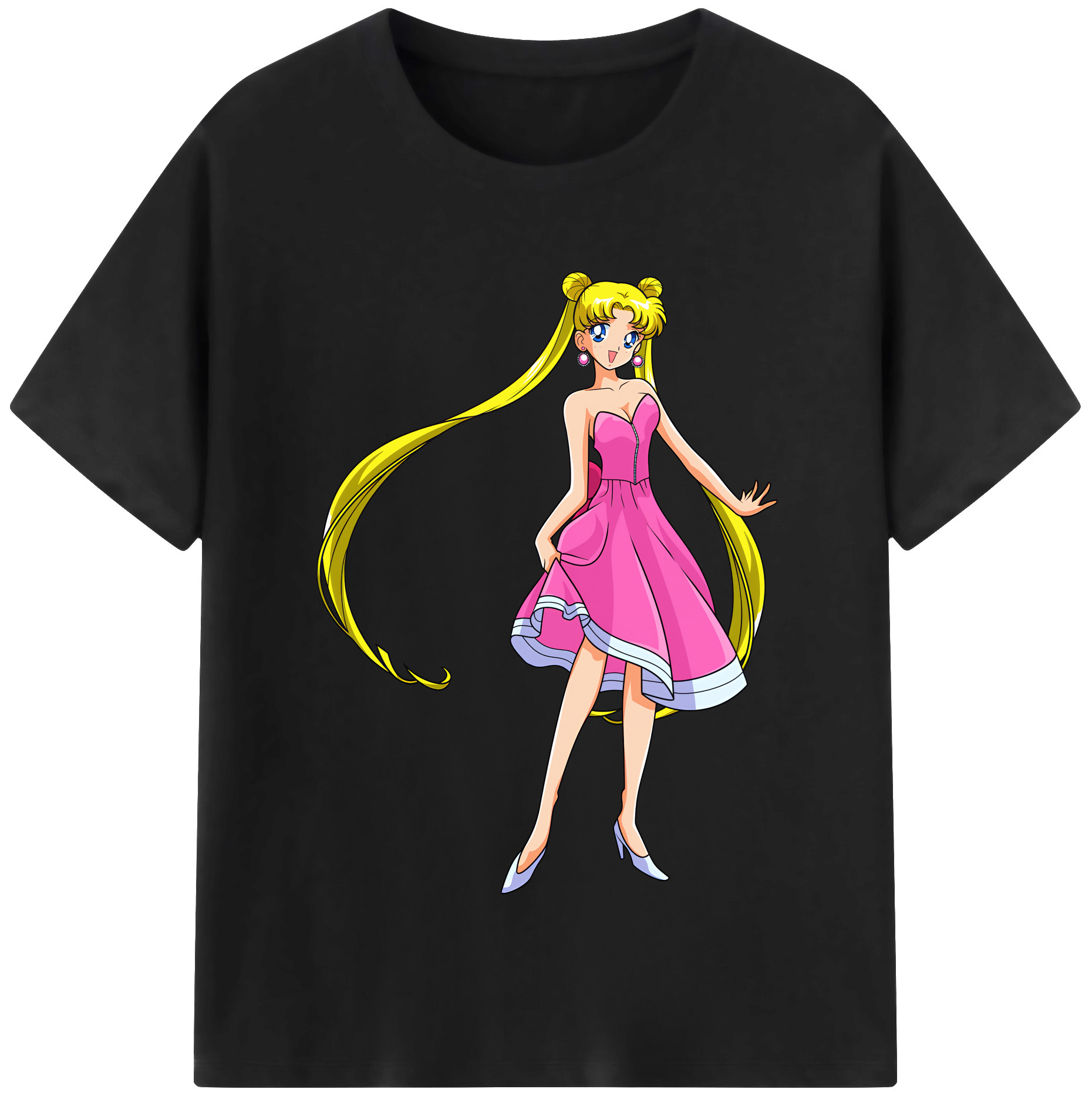 （画像用） 美少女戦士セーラームーン 愛野 美奈子 あいの みなこ Sailor Moon Aino Minako レディースカジュアルプリントTシャツ（綿100％）