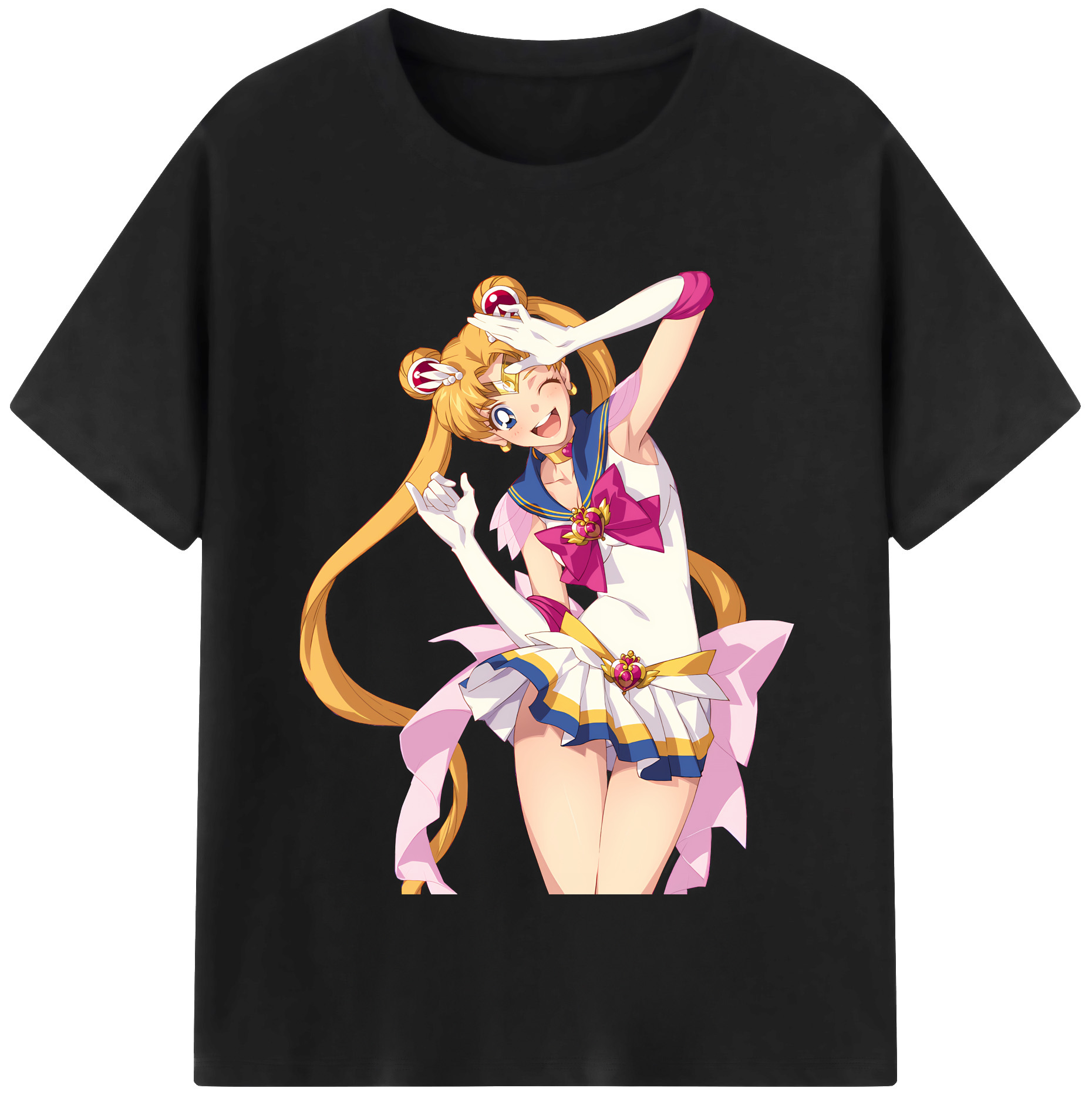 （画像用） 美少女戦士セーラームーン 月野 うさぎ つきの うさぎ Sailor Moon Tsukino Usagi レディースカジュアルプリントTシャツ（綿100％）