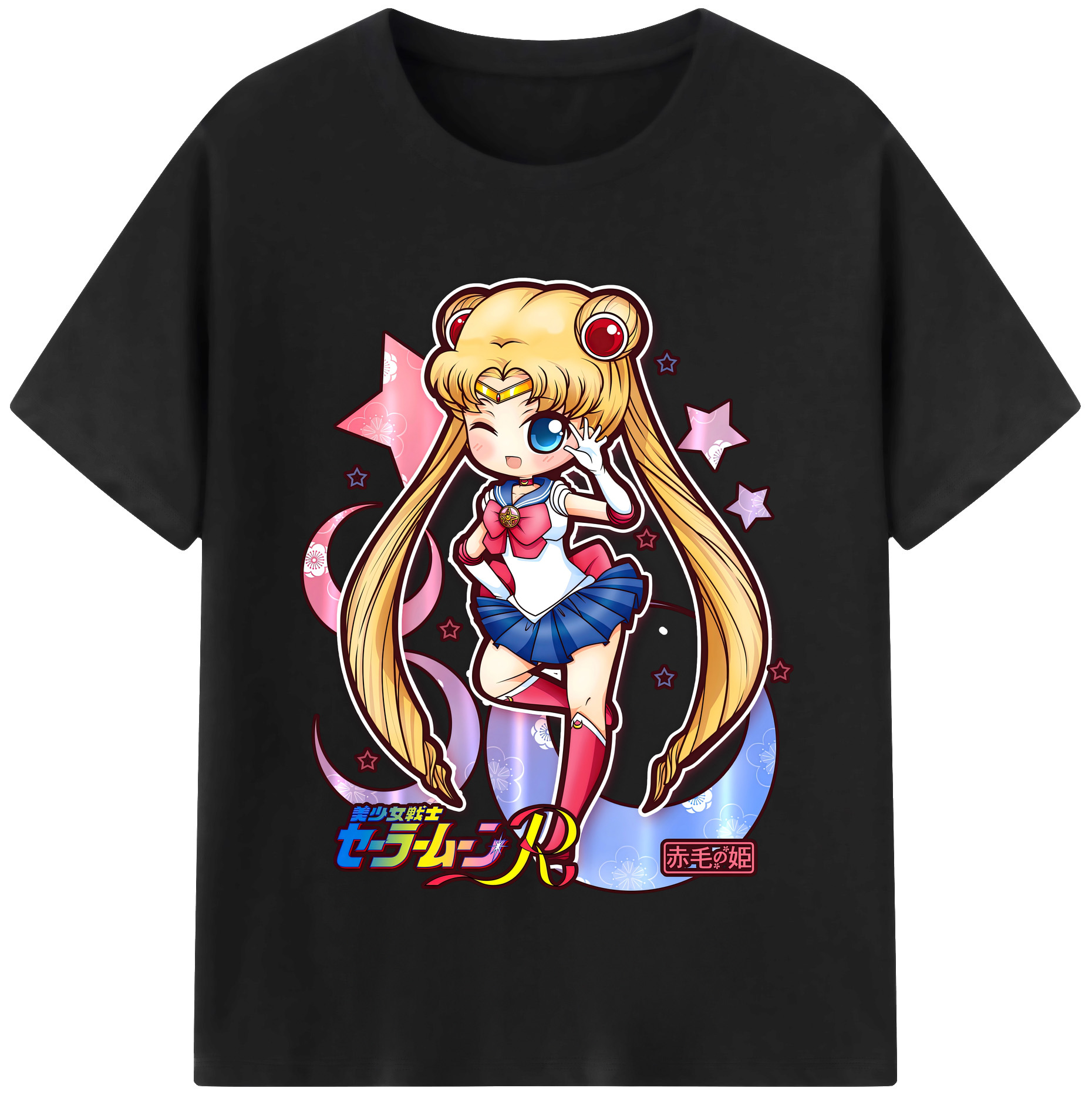 （画像用） 美少女戦士セーラームーン 月野 うさぎ つきの うさぎ Sailor Moon Tsukino Usagi レディースカジュアルプリントTシャツ（綿100％）