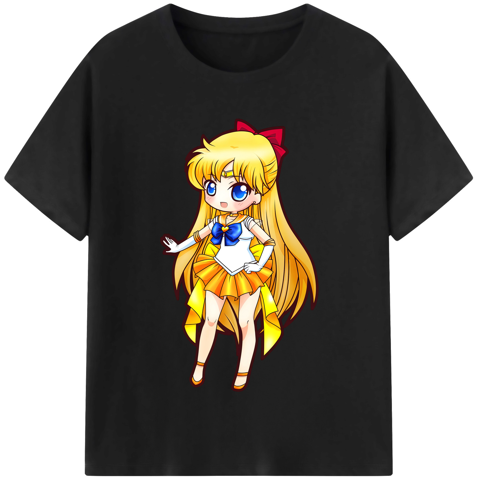 （画像用） 美少女戦士セーラームーン 愛野 美奈子 あいの みなこ Sailor Moon Aino Minako レディースカジュアルプリントTシャツ（綿100％）