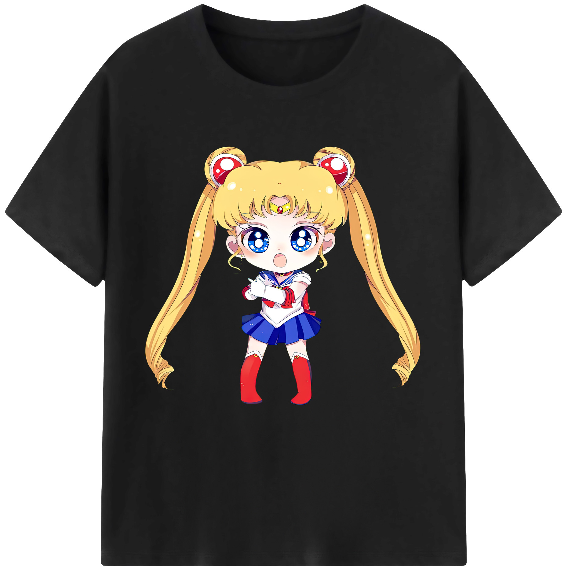 （画像用） 美少女戦士セーラームーン 月野 うさぎ つきの うさぎ Sailor Moon Tsukino Usagi レディースカジュアルプリントTシャツ（綿100％）