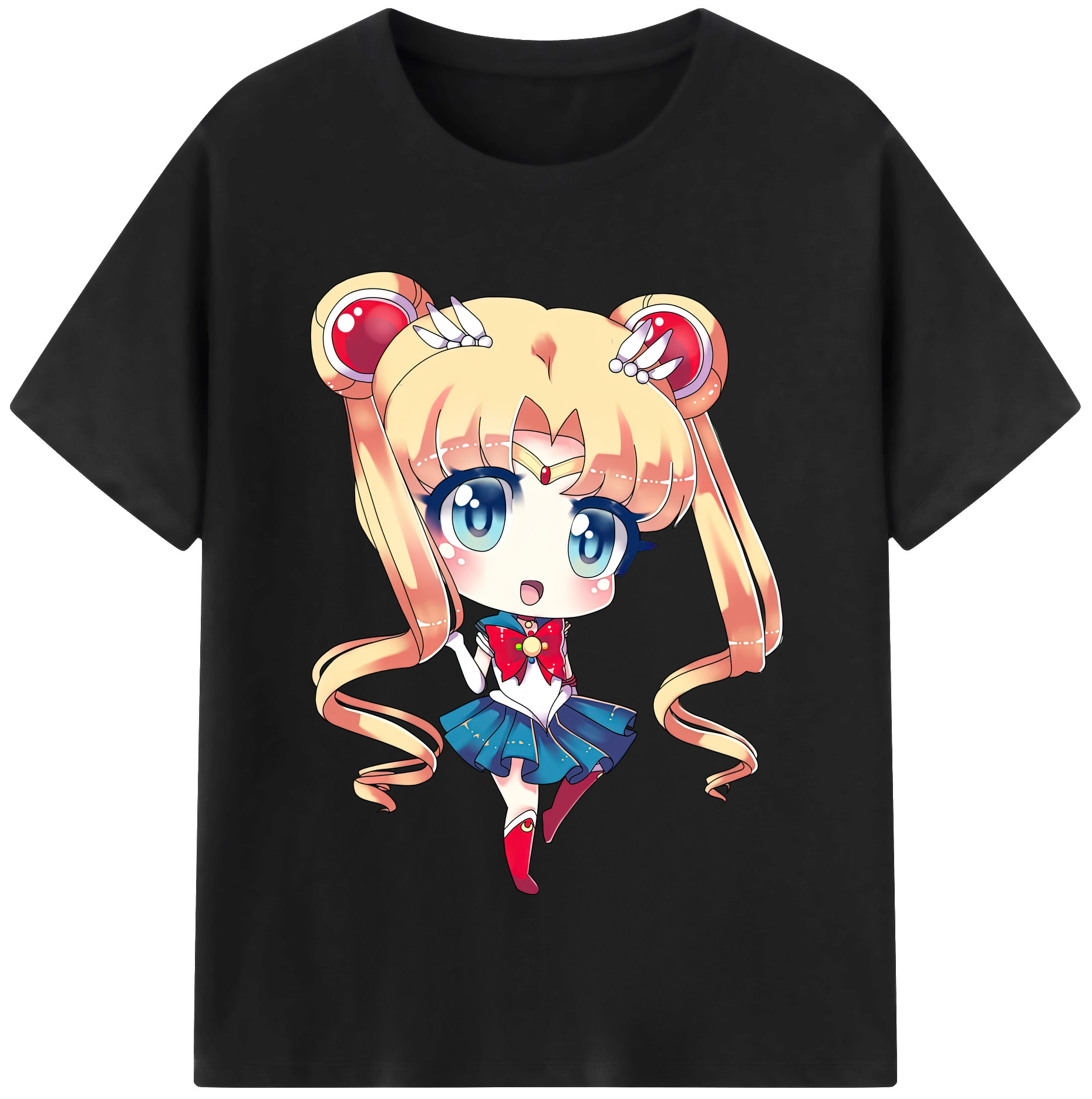 （画像用） 美少女戦士セーラームーン 月野 うさぎ つきの うさぎ Sailor Moon Tsukino Usagi レディースカジュアルプリントTシャツ（綿100％）