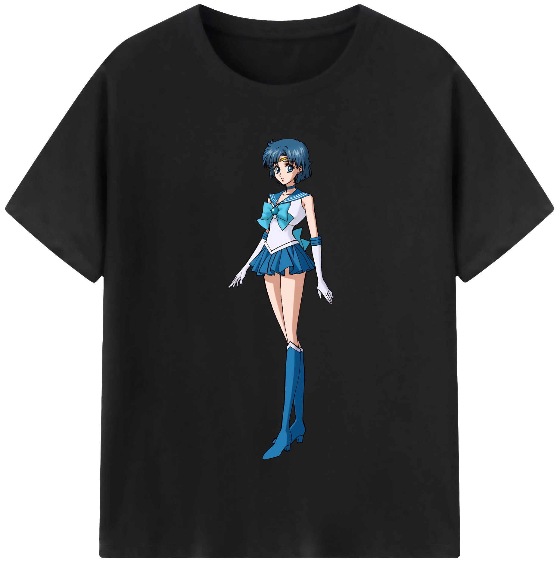 （画像用） 美少女戦士セーラームーン 水野 亜美 みずの あみ Sailor Moon Mizuno Ami レディースカジュアルプリントTシャツ（綿100％）