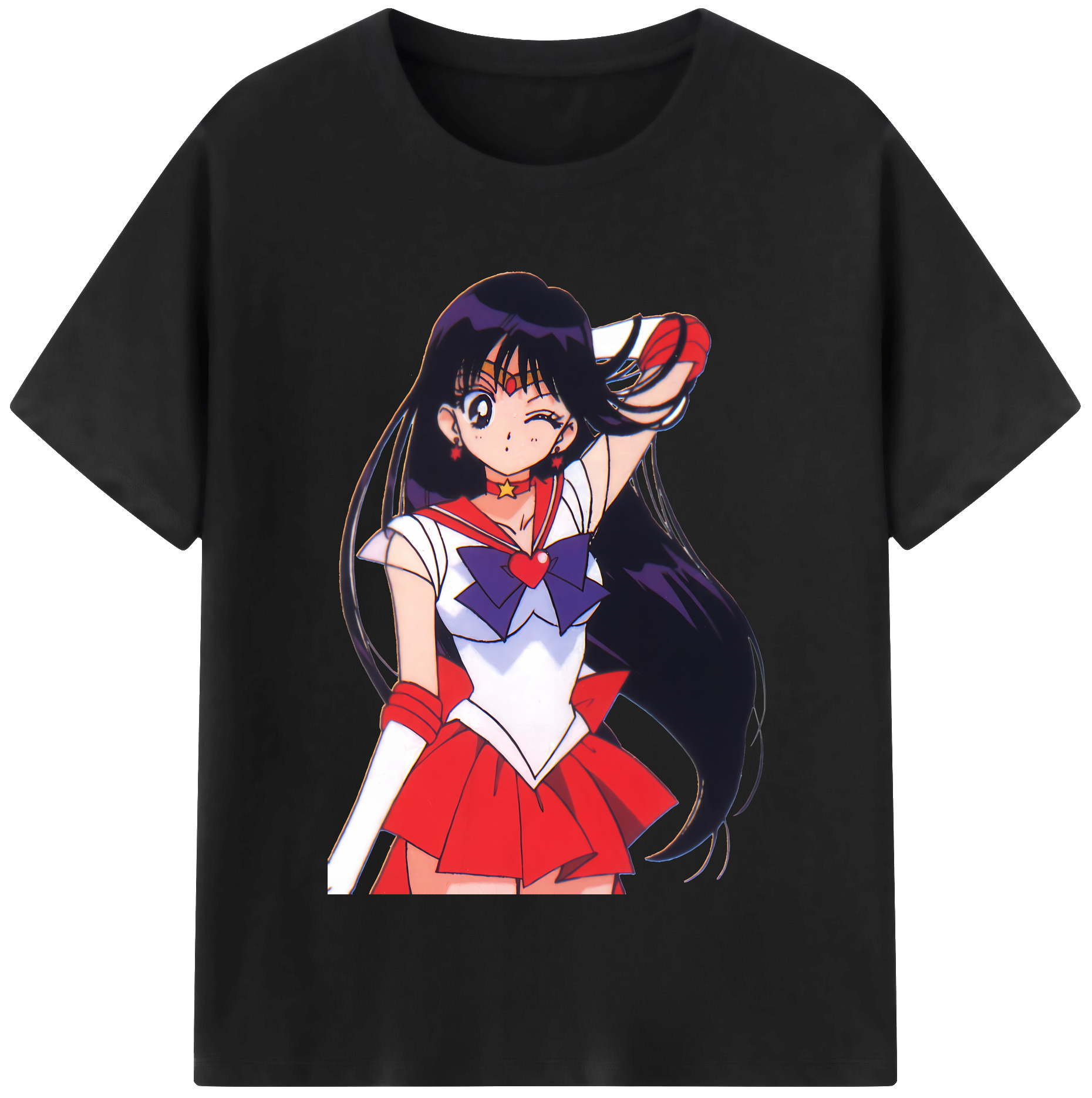 （画像用） 美少女戦士セーラームーン 火野レイ ひの レイ Sailor Moon Hino Rei （セーラーマーズ,Sailor Mars） レディースカジュアルプリントTシャツ（綿100％）