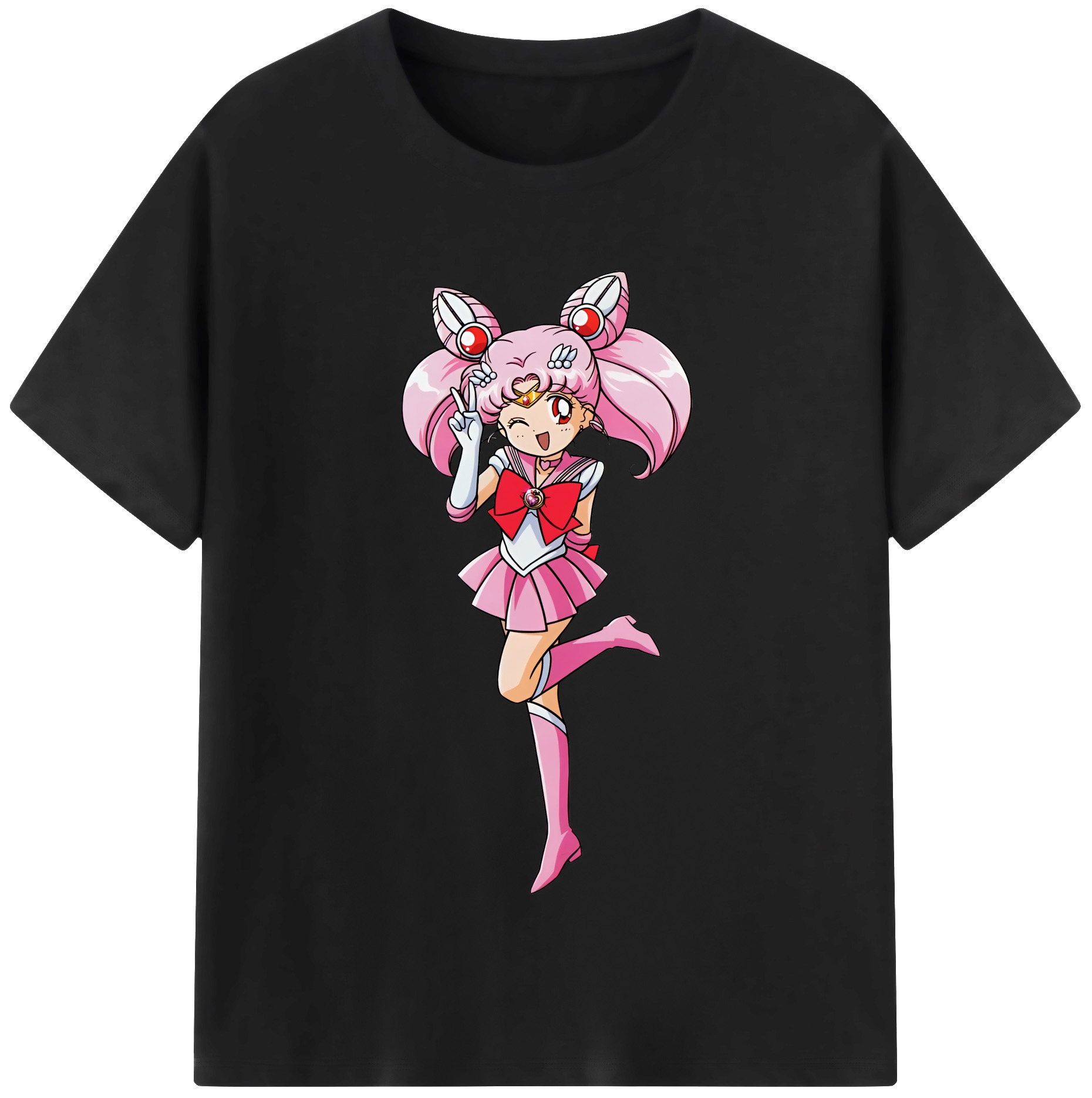 （画像用） 美少女戦士セーラームーン ちびうさ Sailor Moon Chibiusa Tsukino Usagi Small Lady Serenity レディースカジュアルプリントTシャツ（綿100％）