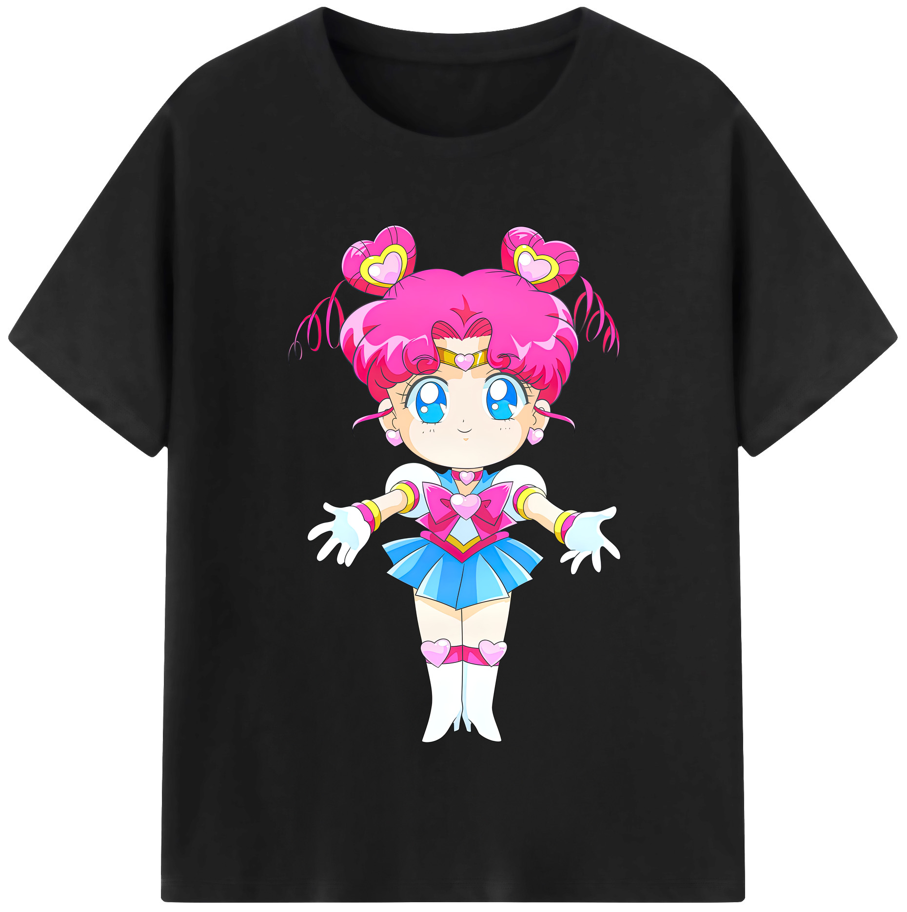 （画像用） 美少女戦士セーラームーン ちびうさ Sailor Moon Chibiusa Tsukino Usagi Small Lady Serenity レディースカジュアルプリントTシャツ（綿100％）