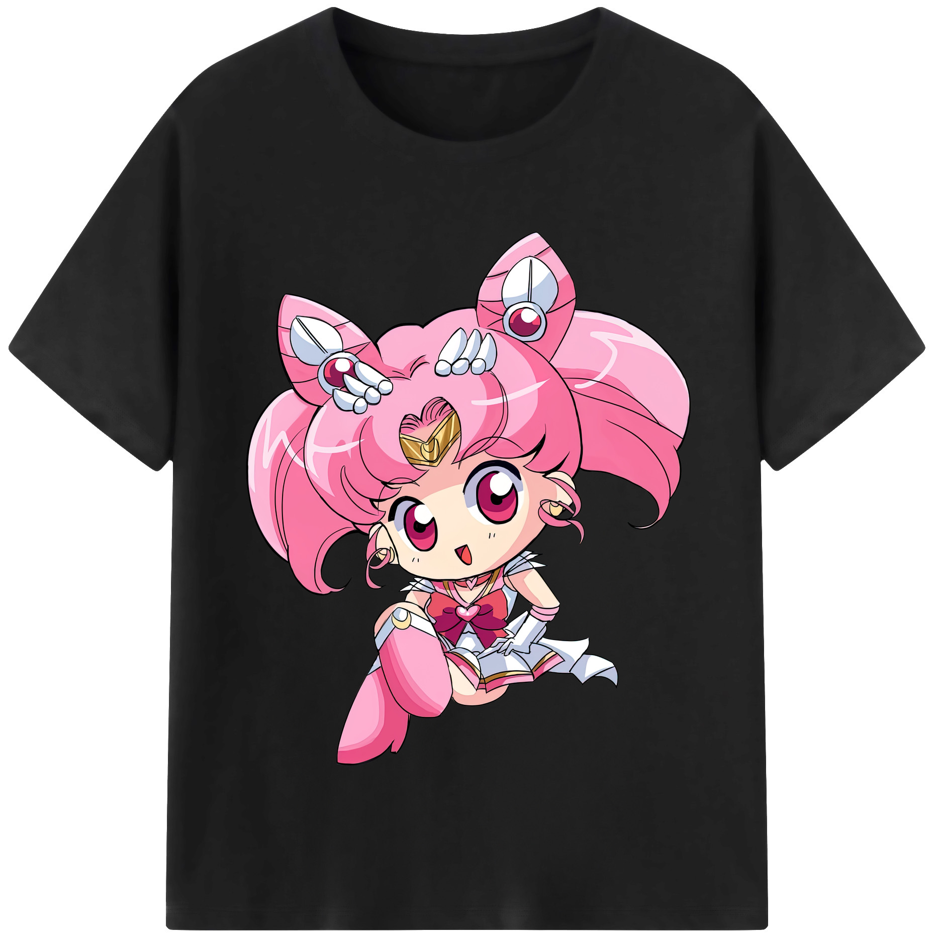 （画像用） 美少女戦士セーラームーン ちびうさ Sailor Moon Chibiusa Tsukino Usagi Small Lady Serenity レディースカジュアルプリントTシャツ（綿100％）