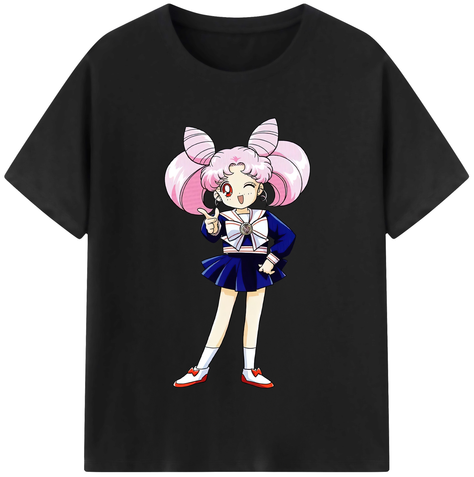 （画像用） 美少女戦士セーラームーン ちびうさ Sailor Moon Chibiusa Tsukino Usagi Small Lady Serenity レディースカジュアルプリントTシャツ（綿100％）