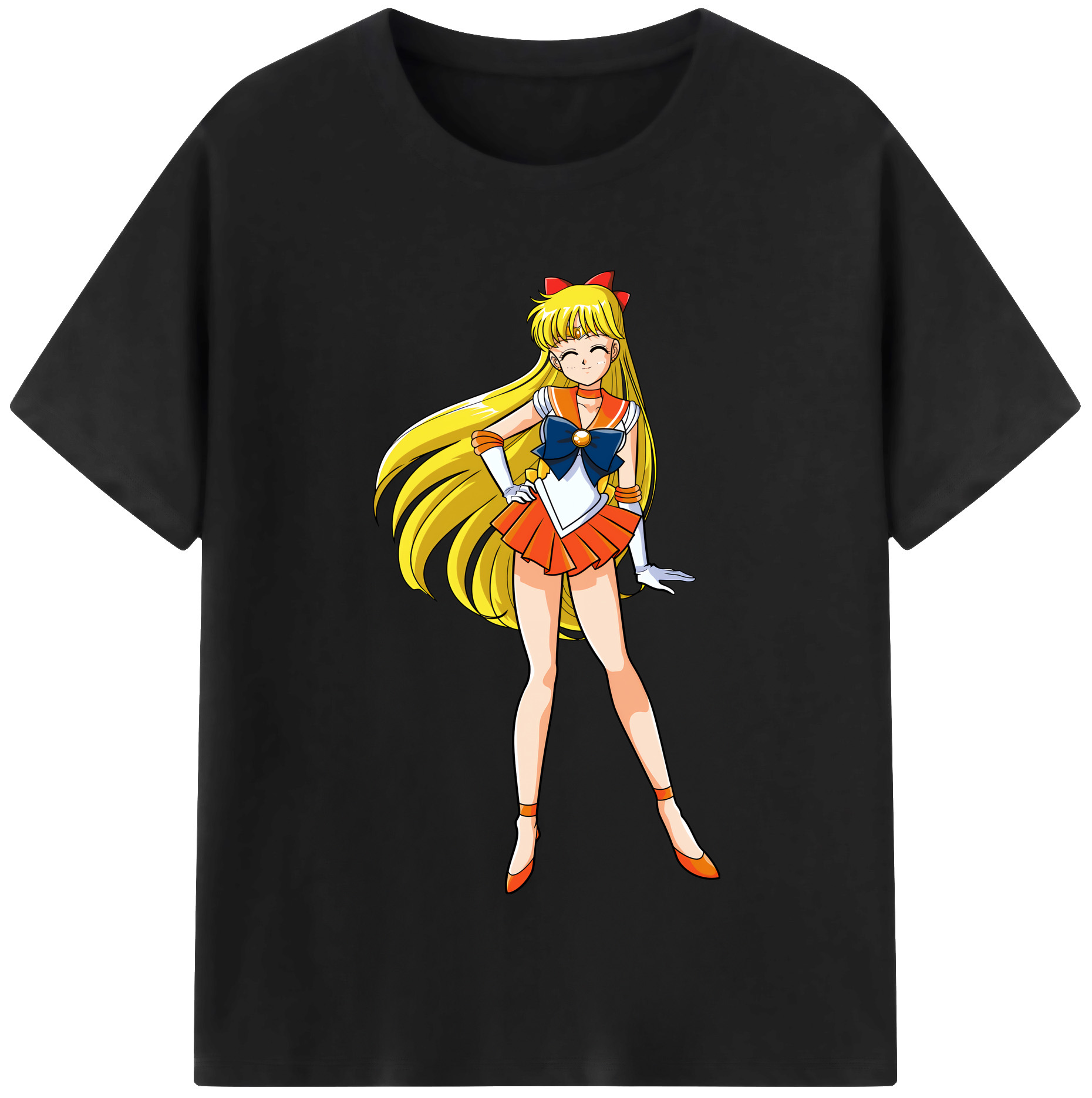 （画像用） 美少女戦士セーラームーン 愛野 美奈子 あいの みなこ Sailor Moon Aino Minako レディースカジュアルプリントTシャツ（綿100％）