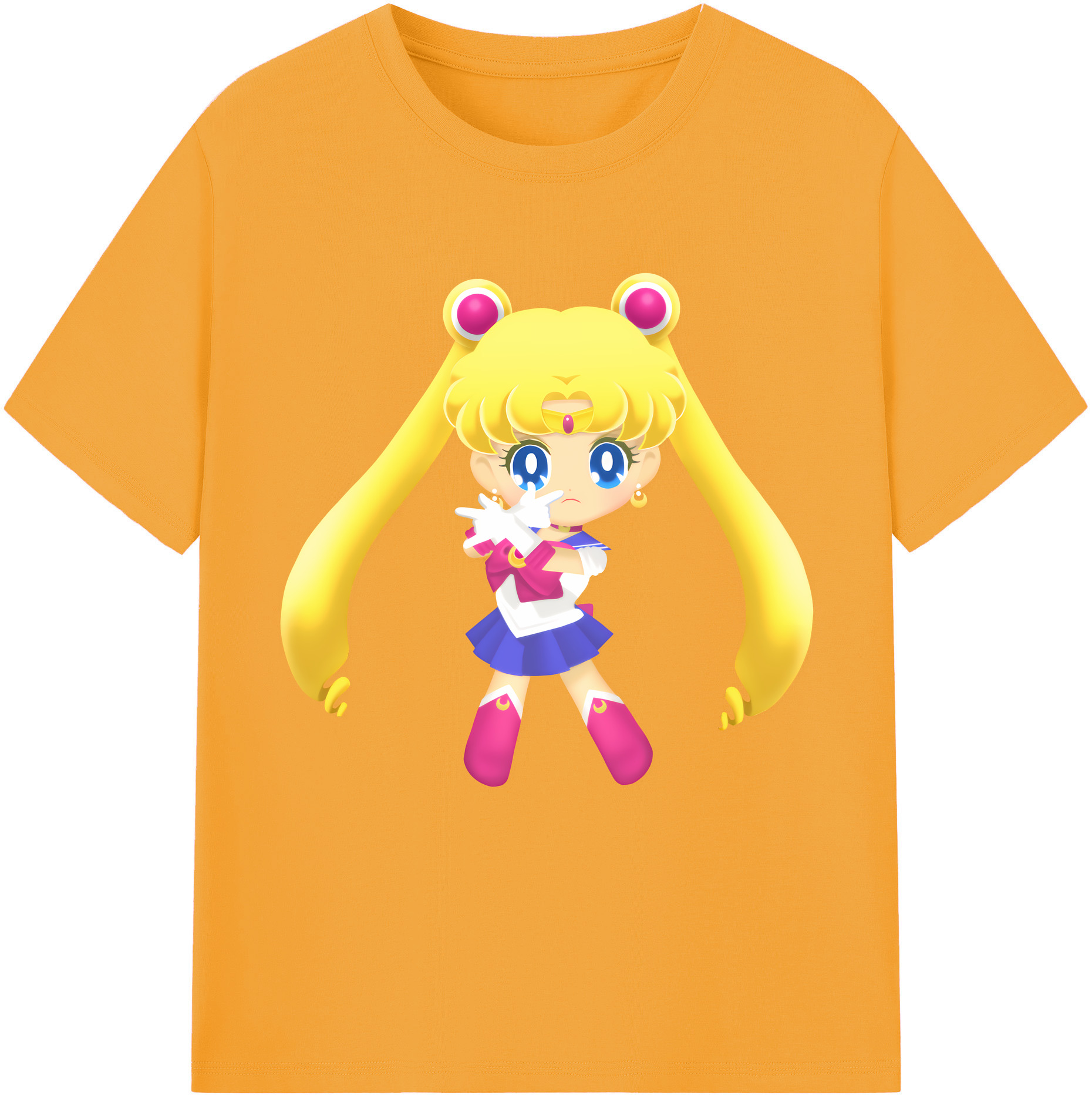 （画像用） 美少女戦士セーラームーン 月野 うさぎ つきの うさぎ Sailor Moon Tsukino Usagi レディースカジュアルプリントTシャツ（綿100％）