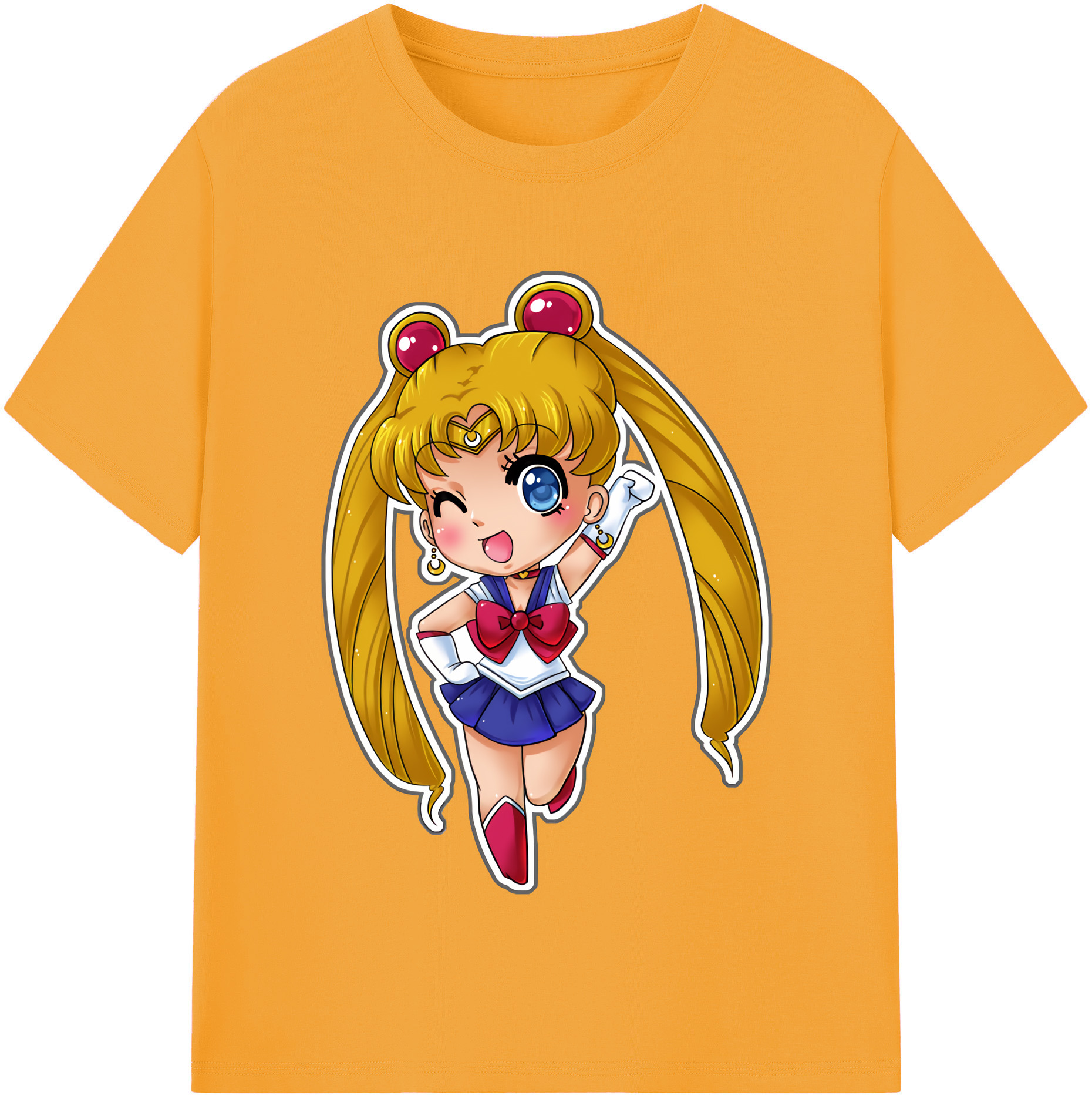 （画像用） 美少女戦士セーラームーン 月野 うさぎ つきの うさぎ Sailor Moon Tsukino Usagi レディースカジュアルプリントTシャツ（綿100％）