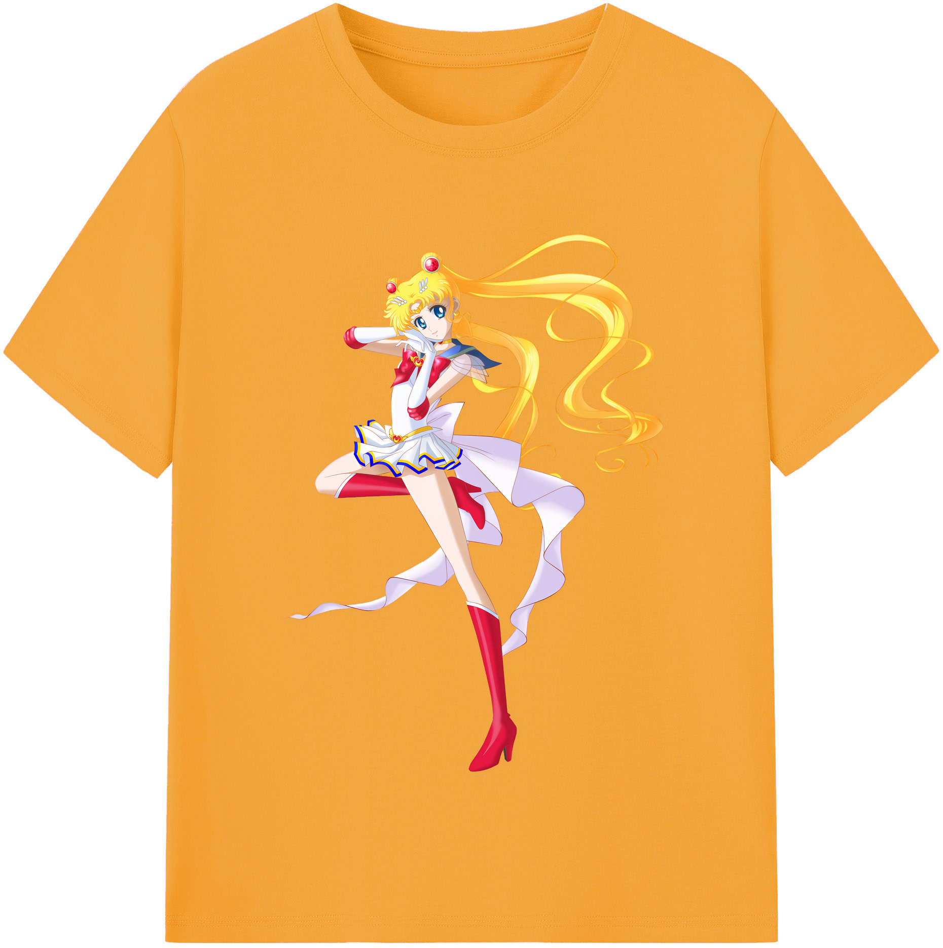 （画像用） 美少女戦士セーラームーン 月野 うさぎ つきの うさぎ Sailor Moon Tsukino Usagi レディースカジュアルプリントTシャツ（綿100％）