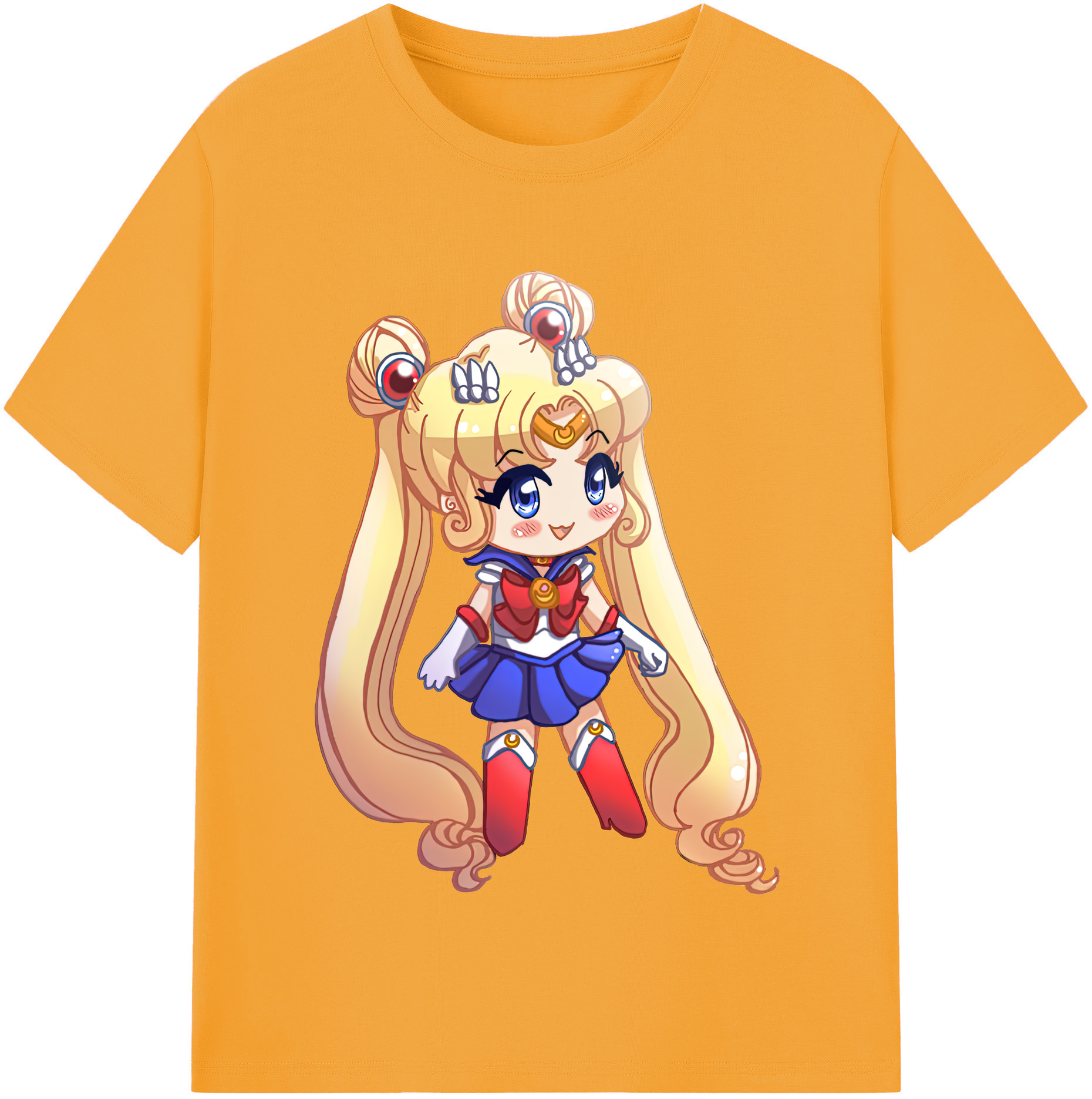 （画像用） 美少女戦士セーラームーン 月野 うさぎ つきの うさぎ Sailor Moon Tsukino Usagi レディースカジュアルプリントTシャツ（綿100％）