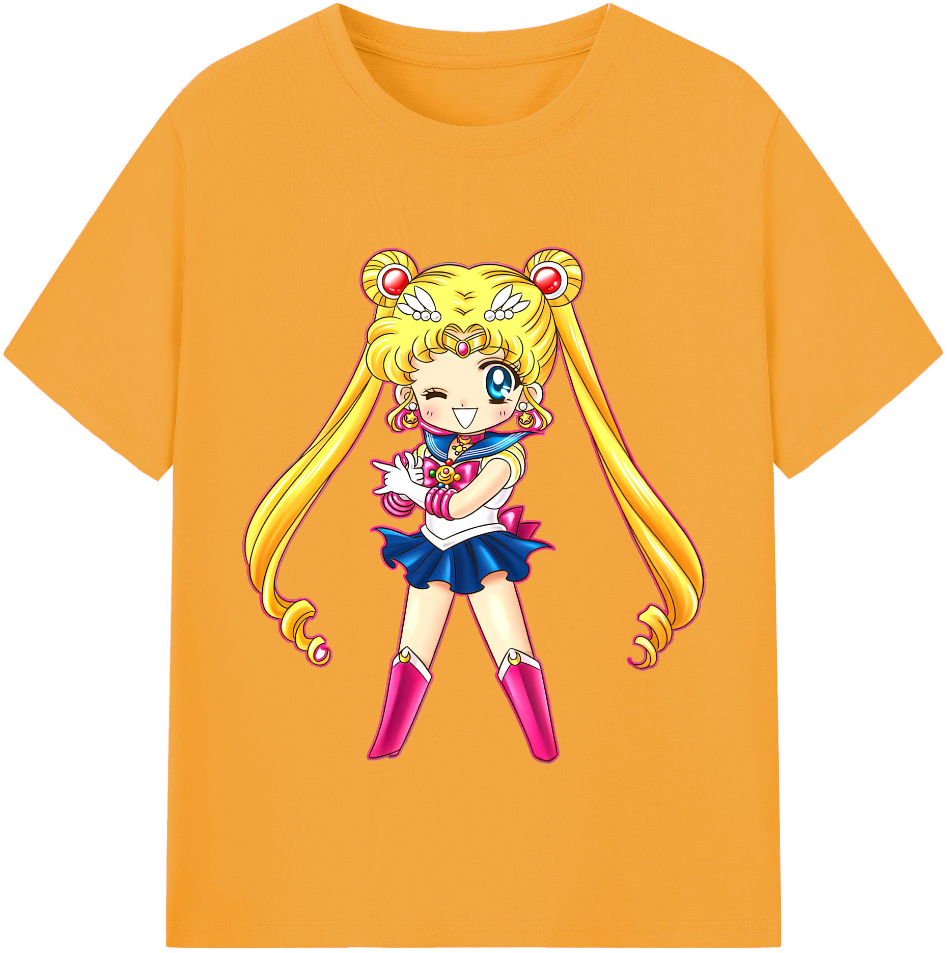 （画像用） 美少女戦士セーラームーン 月野 うさぎ つきの うさぎ Sailor Moon Tsukino Usagi レディースカジュアルプリントTシャツ（綿100％）