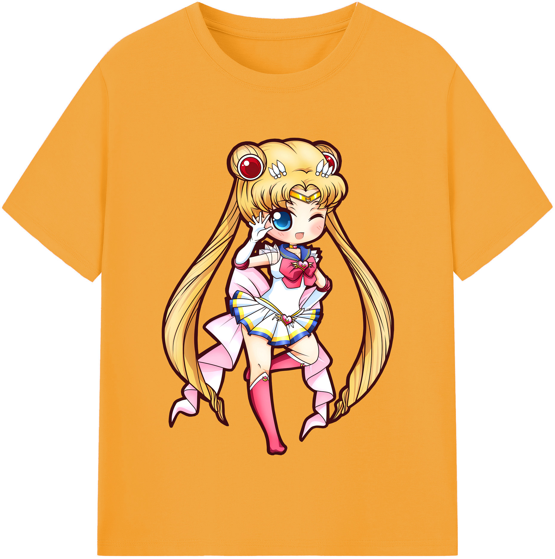（画像用） 美少女戦士セーラームーン 月野 うさぎ つきの うさぎ Sailor Moon Tsukino Usagi レディースカジュアルプリントTシャツ（綿100％）