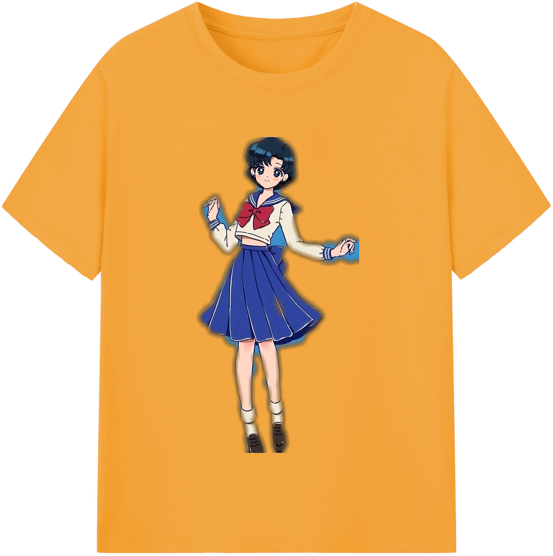 （画像用） 美少女戦士セーラームーン 水野 亜美 みずの あみ Sailor Moon Mizuno Ami レディースカジュアルプリントTシャツ（綿100％）