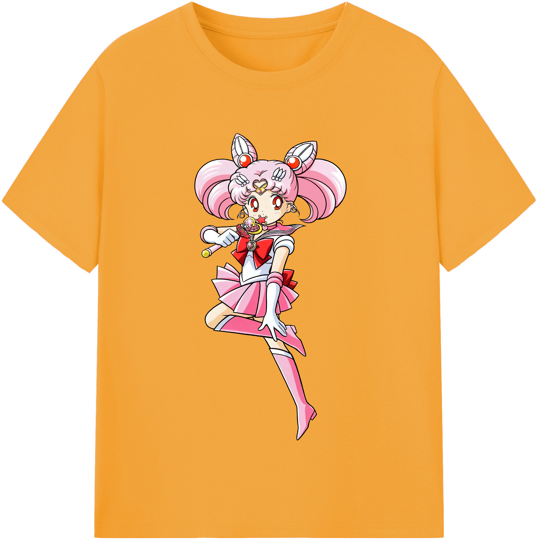 （画像用） 美少女戦士セーラームーン ちびうさ Sailor Moon Chibiusa Tsukino Usagi Small Lady Serenity レディースカジュアルプリントTシャツ（綿100％）