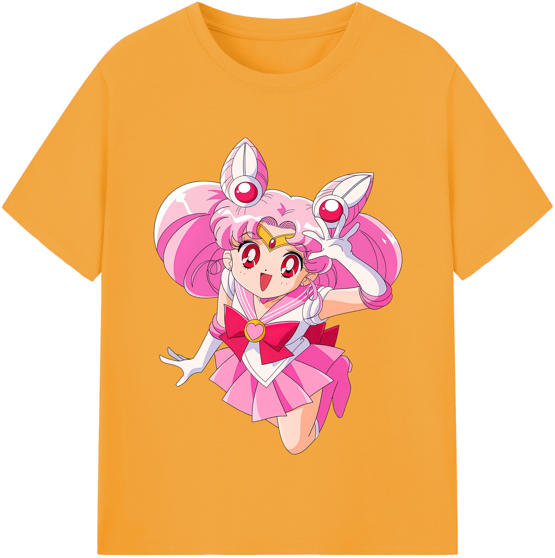 （画像用） 美少女戦士セーラームーン ちびうさ Sailor Moon Chibiusa Tsukino Usagi Small Lady Serenity レディースカジュアルプリントTシャツ（綿100％）