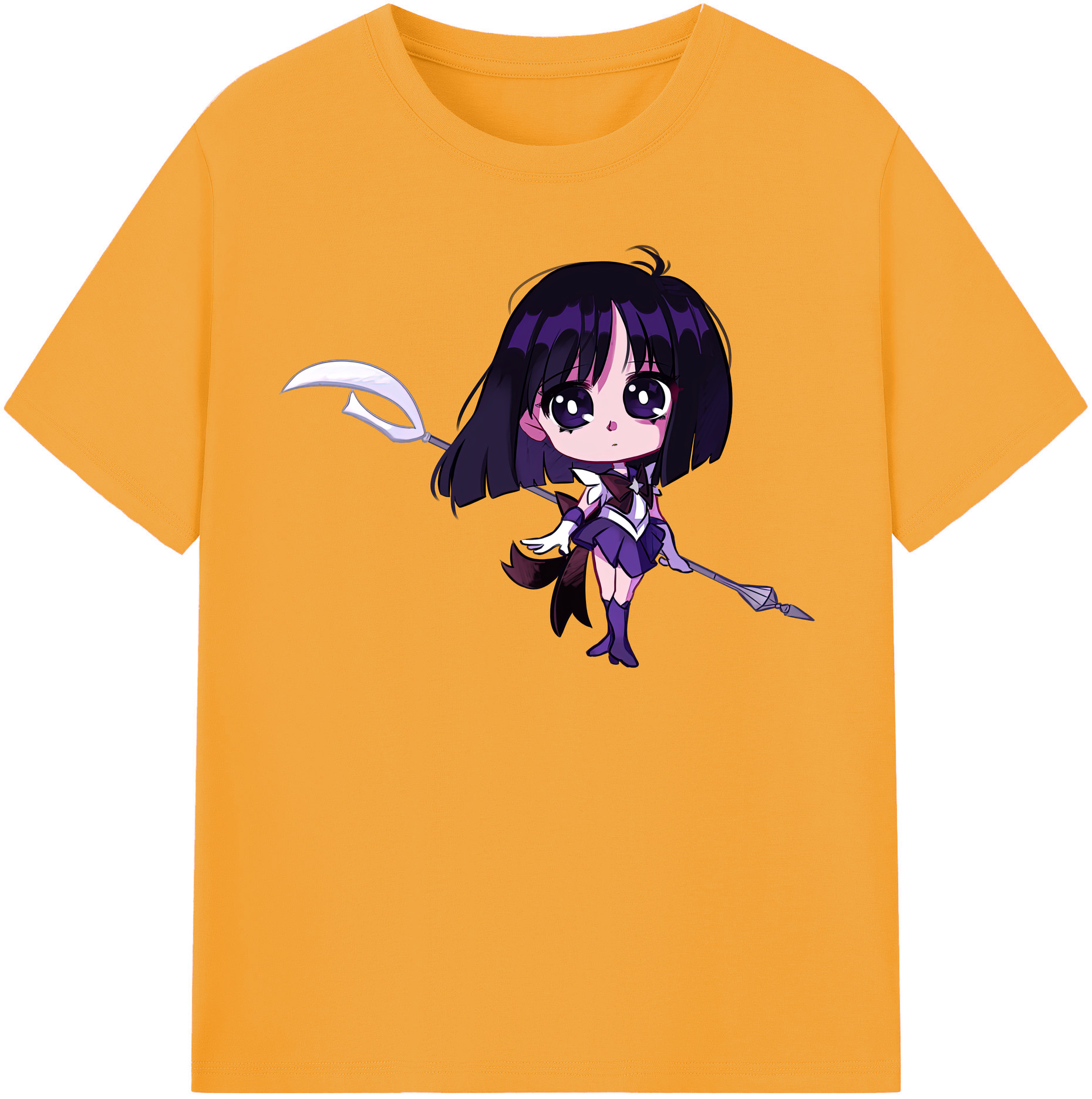 （画像用） 美少女戦士セーラームーン 土萠ほたる Sailor Moon Tomoe Hotaru （セーラーサターン；Sailor Saturn） レディースカジュアルプリントTシャツ（綿100％）