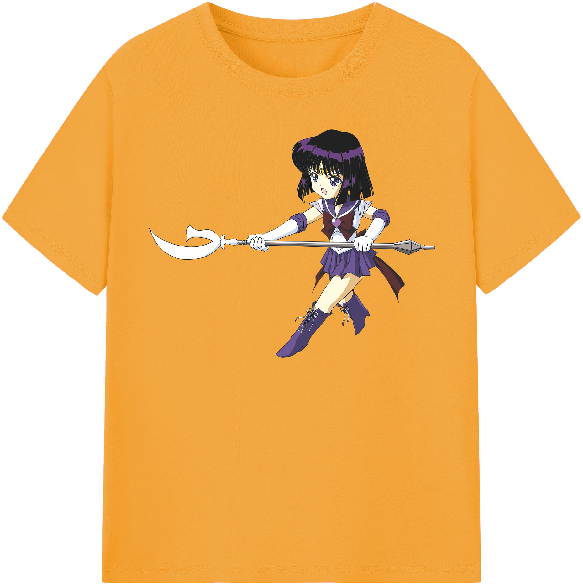 （画像用） 美少女戦士セーラームーン 土萠ほたる Sailor Moon Tomoe Hotaru （セーラーサターン；Sailor Saturn） レディースカジュアルプリントTシャツ（綿100％）