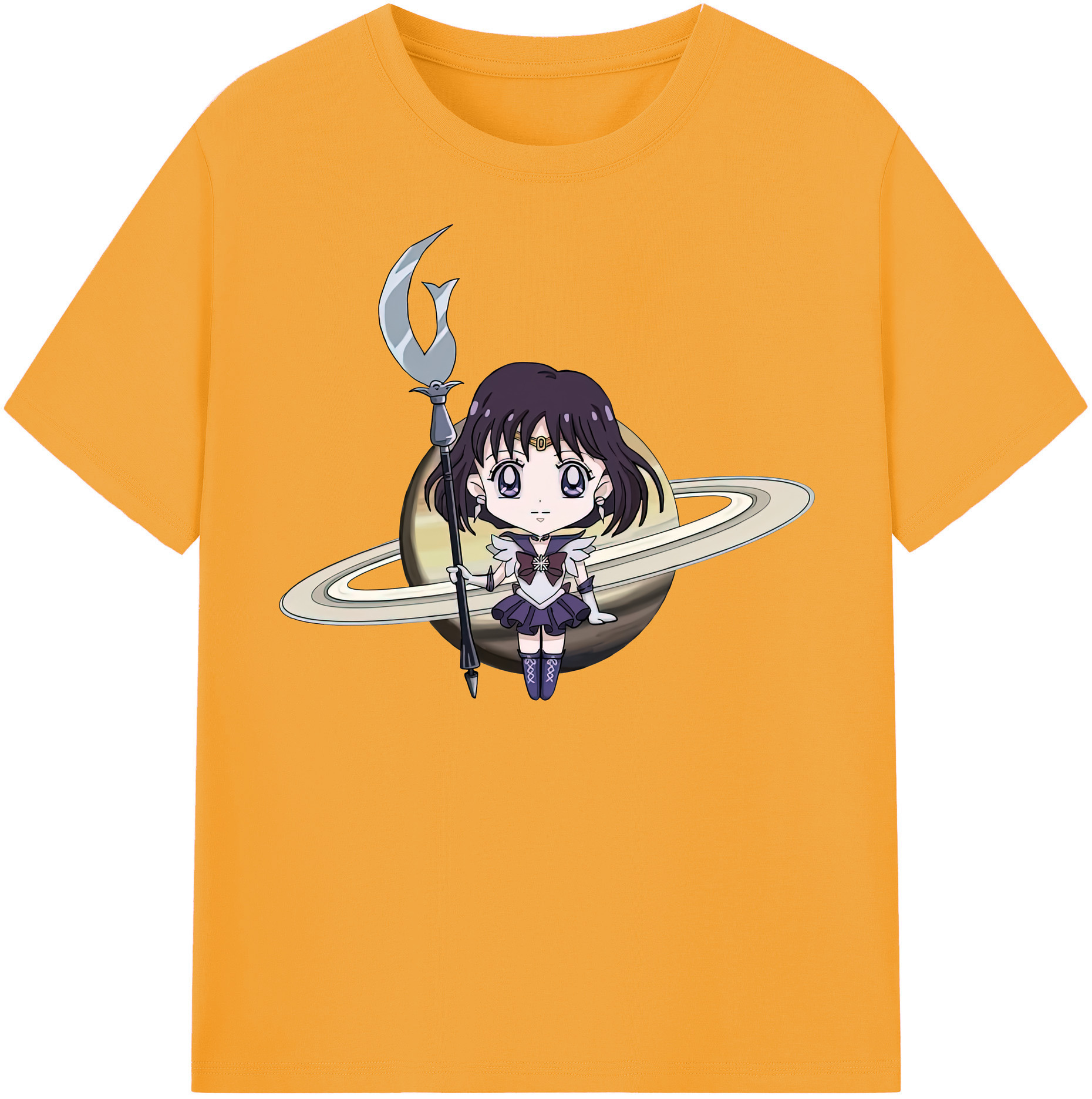（画像用） 美少女戦士セーラームーン 土萠ほたる Sailor Moon Tomoe Hotaru （セーラーサターン；Sailor Saturn） レディースカジュアルプリントTシャツ（綿100％）