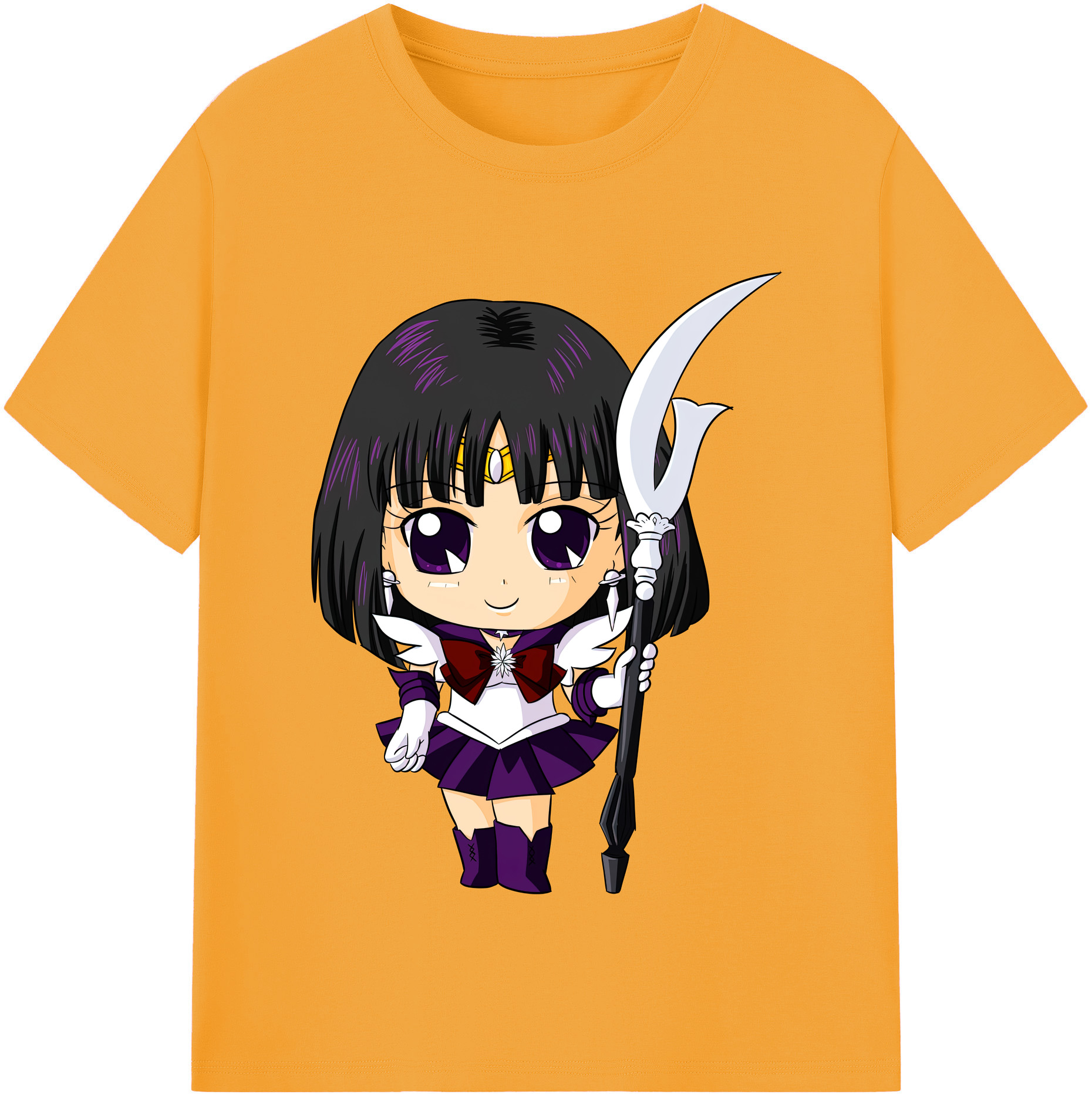 （画像用） 美少女戦士セーラームーン 土萠ほたる Sailor Moon Tomoe Hotaru （セーラーサターン；Sailor Saturn） レディースカジュアルプリントTシャツ（綿100％）