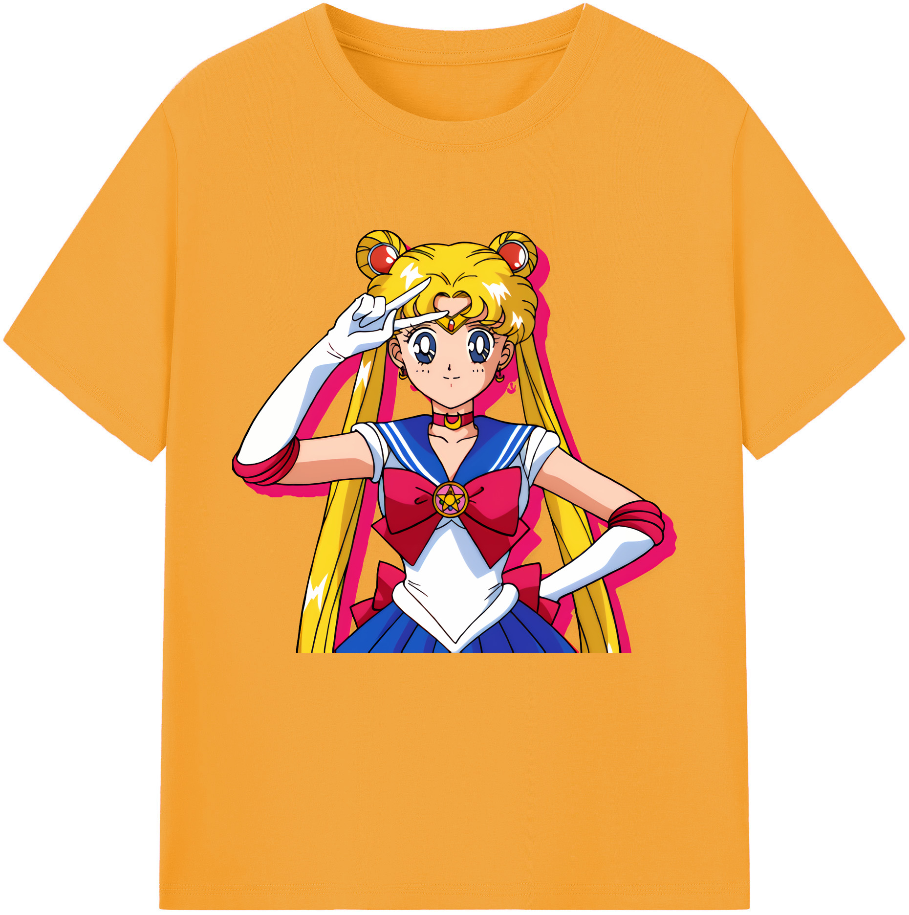 （画像用） 美少女戦士セーラームーン 月野 うさぎ つきの うさぎ Sailor Moon Tsukino Usagi レディースカジュアルプリントTシャツ（綿100％）