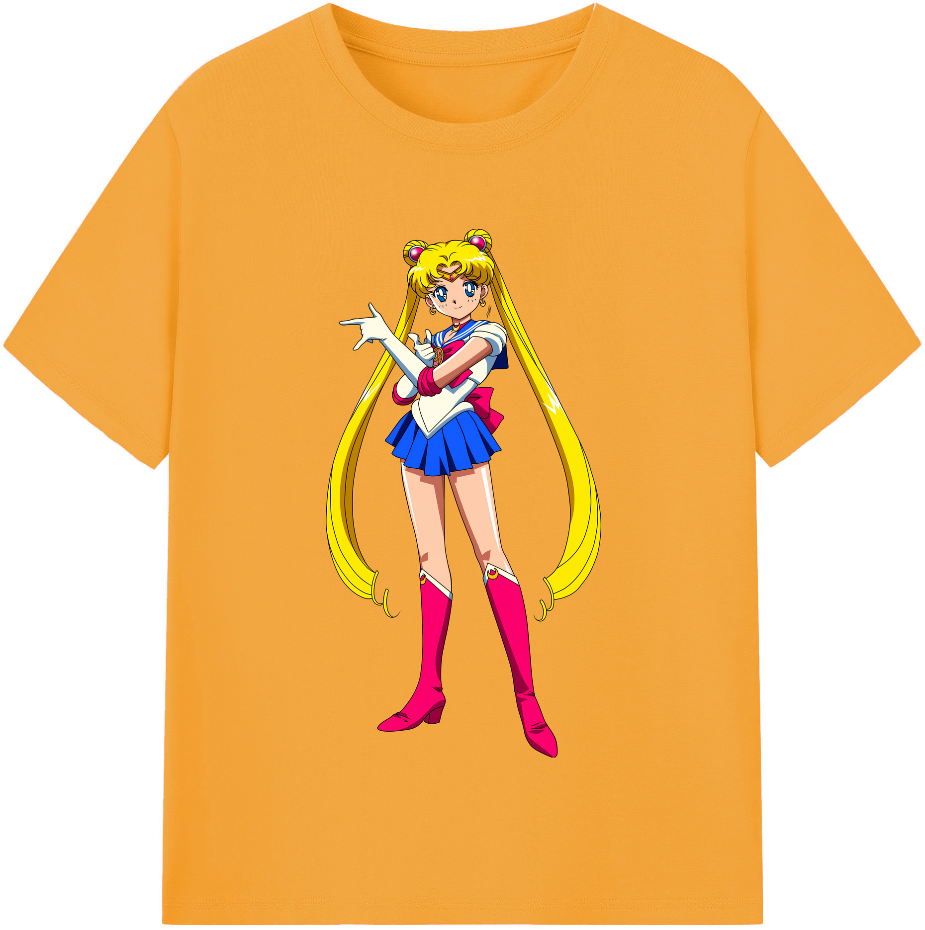 （画像用） 美少女戦士セーラームーン 月野 うさぎ つきの うさぎ Sailor Moon Tsukino Usagi レディースカジュアルプリントTシャツ（綿100％）