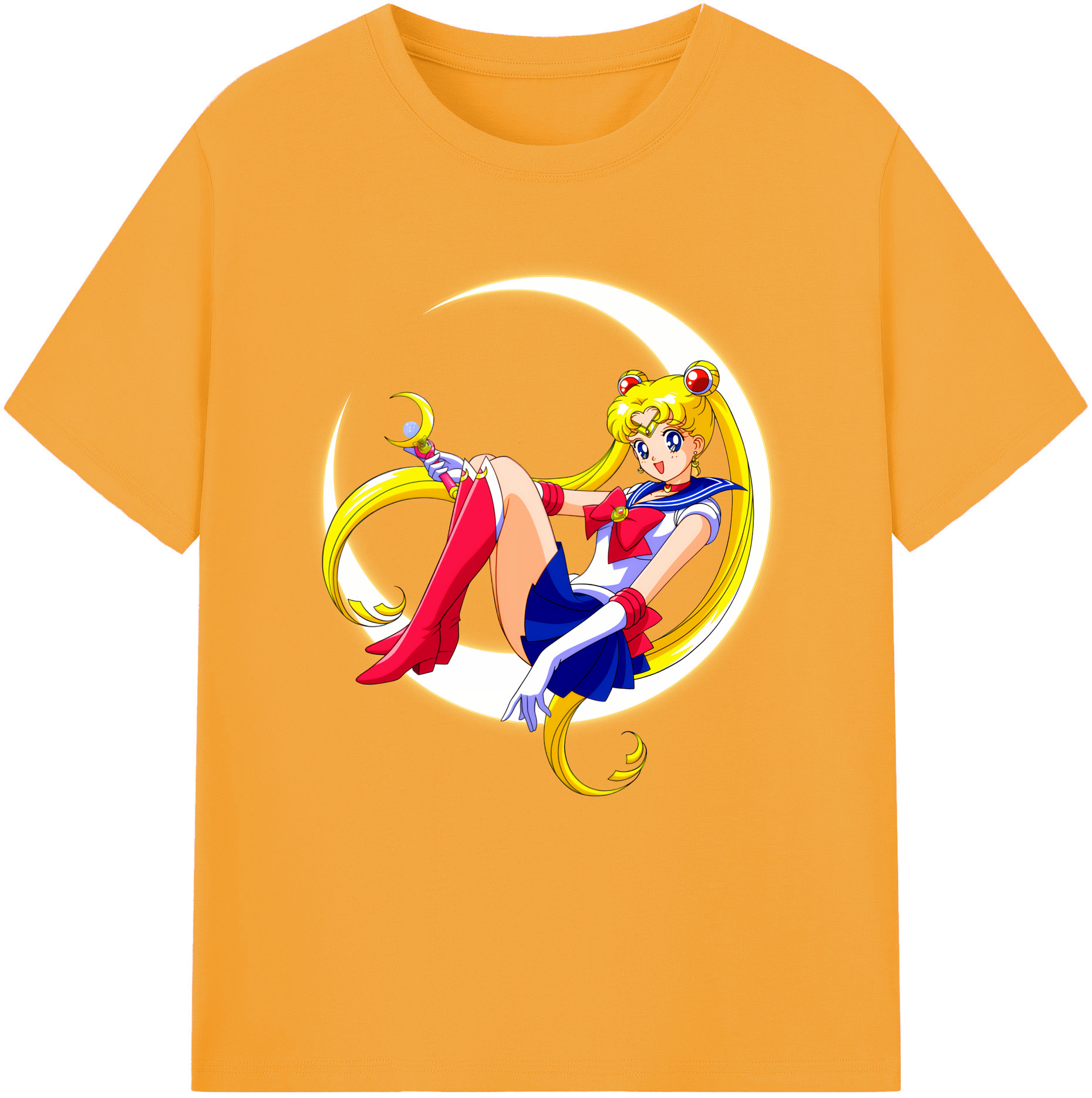 （画像用） 美少女戦士セーラームーン 月野 うさぎ つきの うさぎ Sailor Moon Tsukino Usagi レディースカジュアルプリントTシャツ（綿100％）